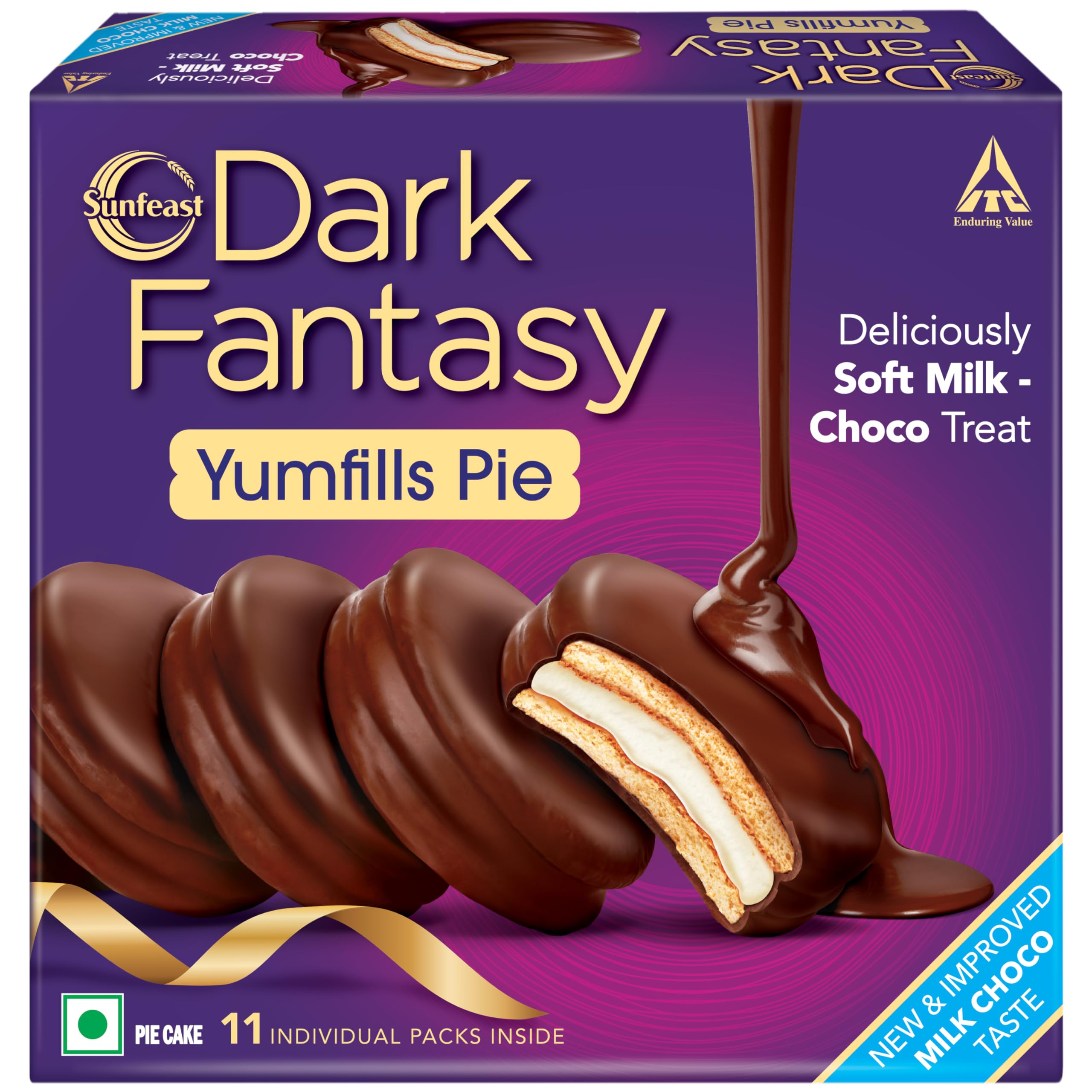Sunfeast Dark Fantasy Choco Fills, 300g, Original Filled Cookies with Choco Crème & Sunfeast Dark Fantasy Yumfills, 253g, Rich Chocolate Pie Cake – view 5