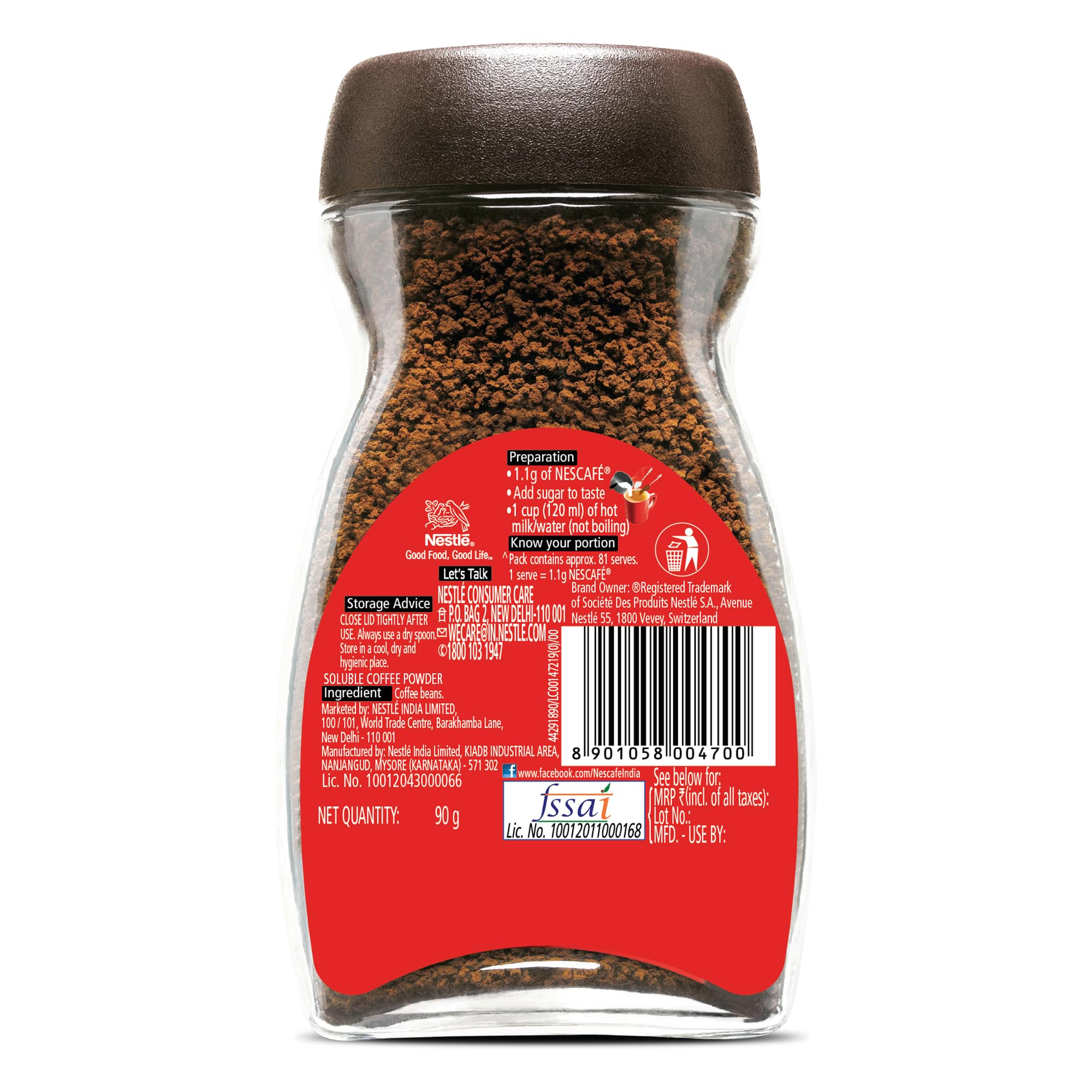 NESCAFE Classic 100% Pure Instant Coffee Powder, 90g Dawn Jar – view 2