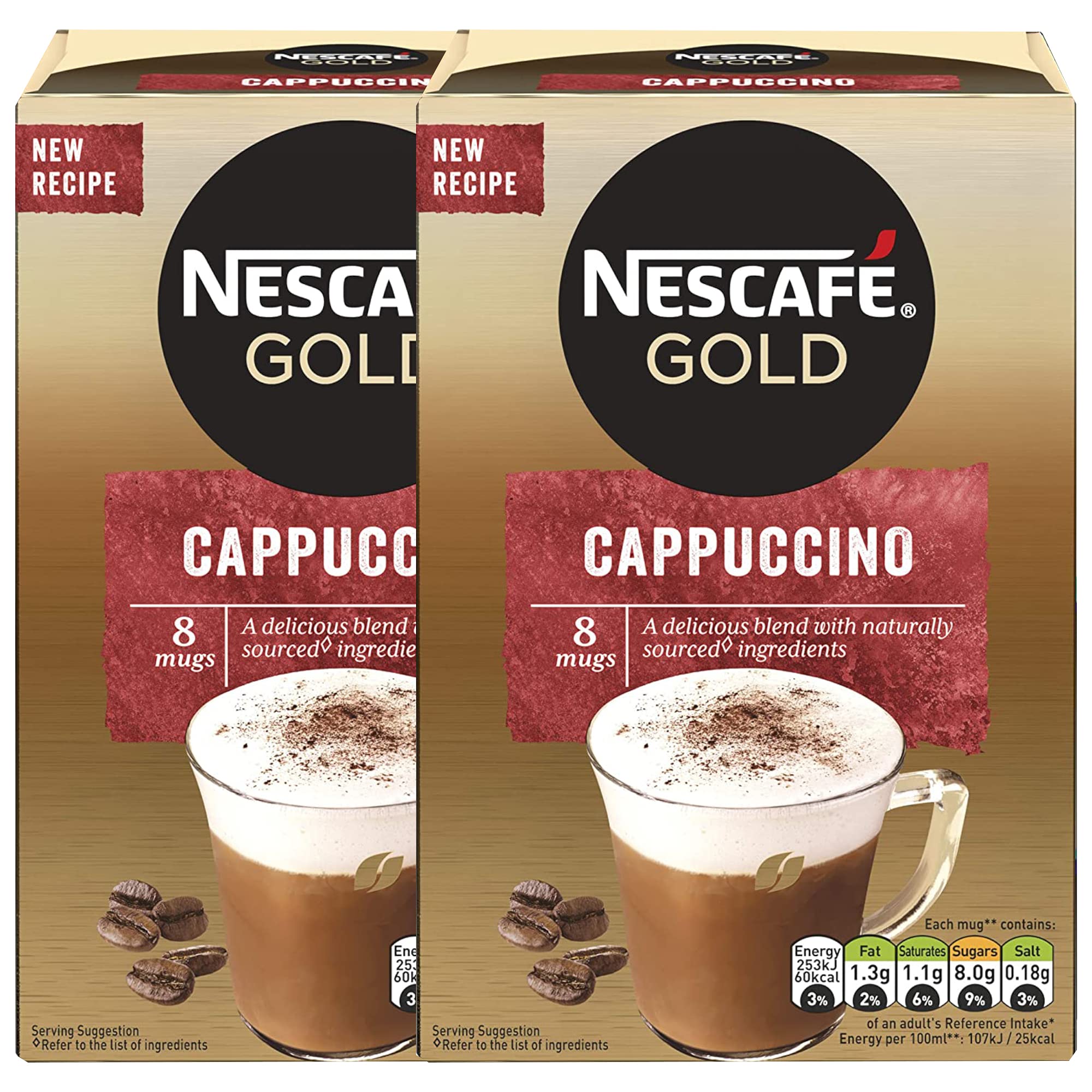 Pack of Nescafe Gold Cappuccino coffee sachets, 124 g