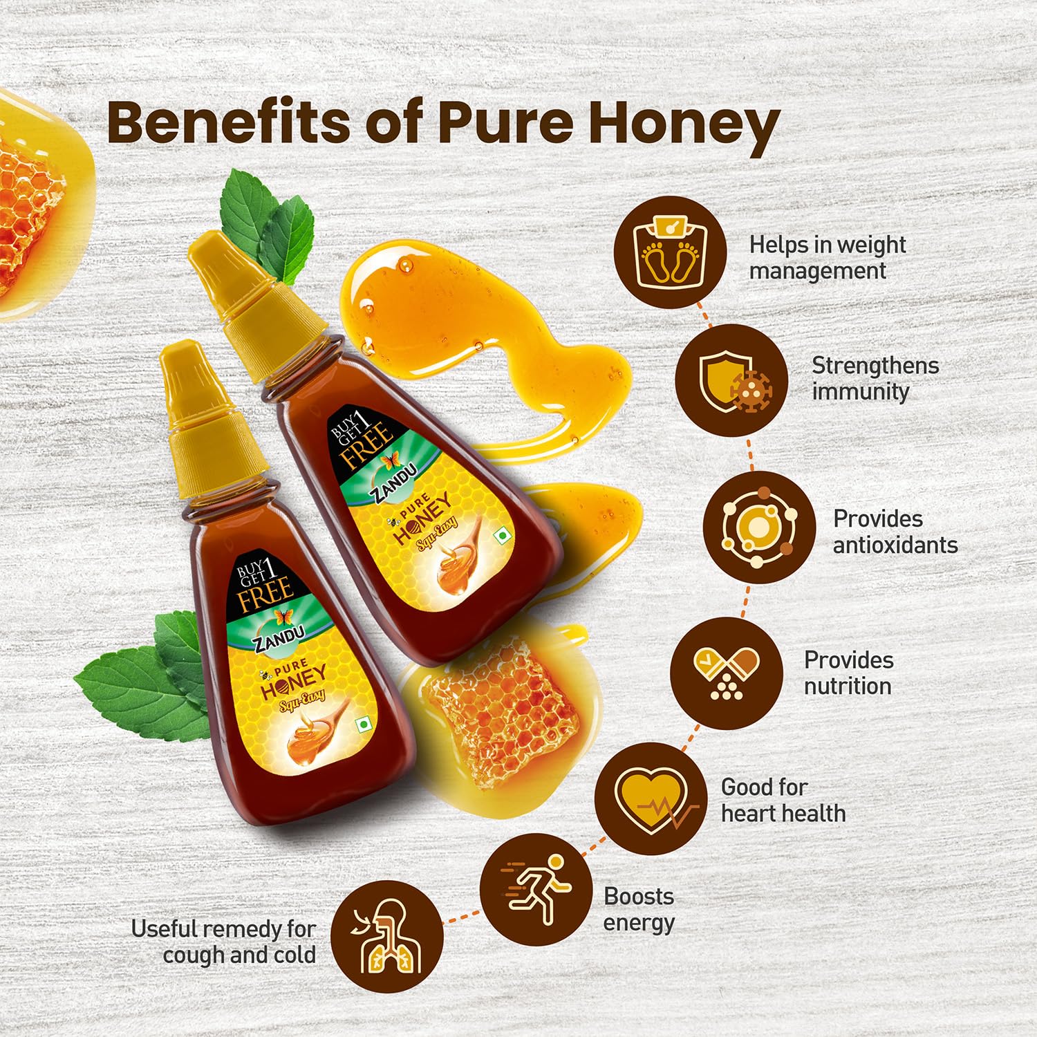 Zandu Pure Honey Squ-Easy (Buy 1 Get 1 Free) – view 7
