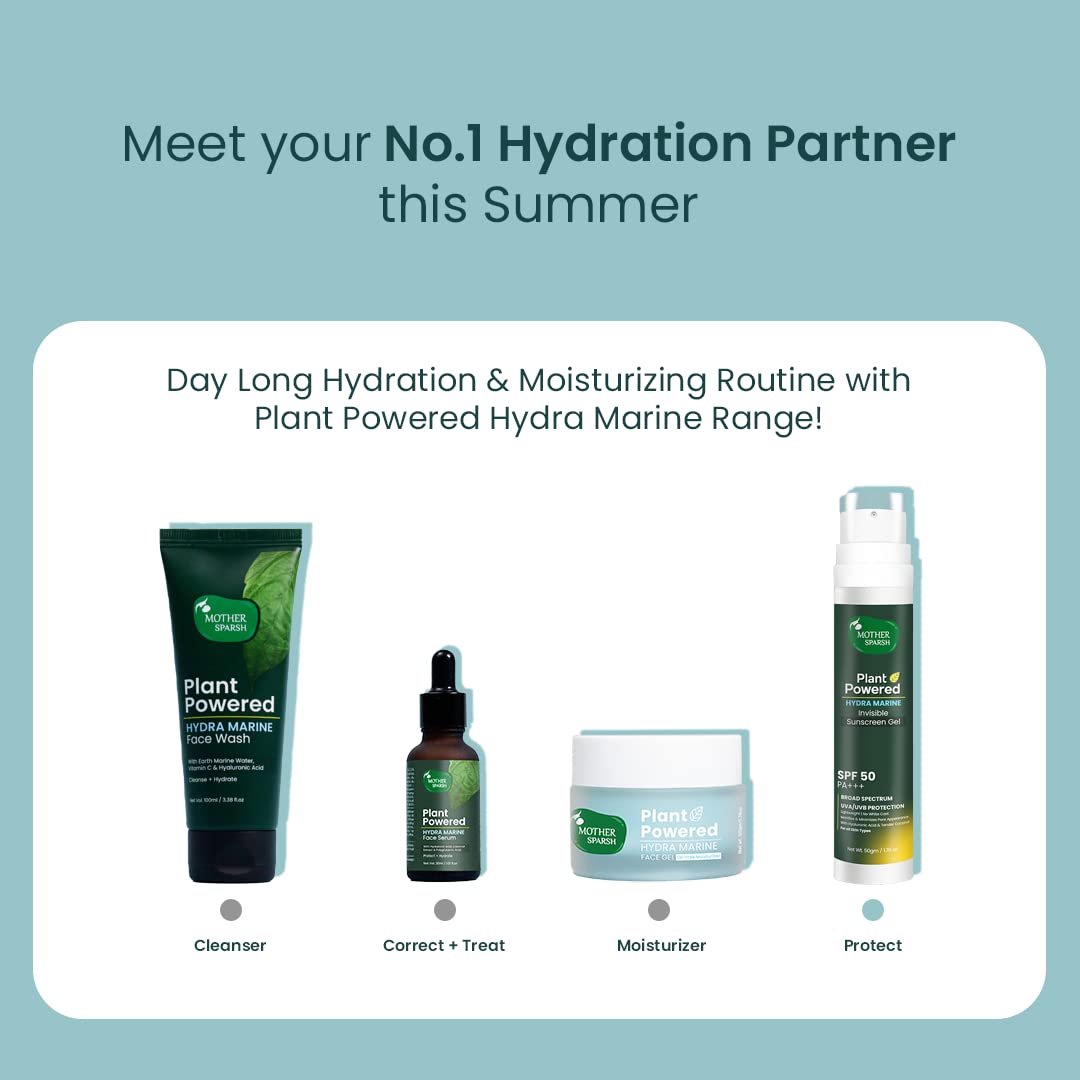 Mother Sparsh Plant Powered Hydra Marine Invisible Sunscreen Gel with SPF50 PA +++ – view 6