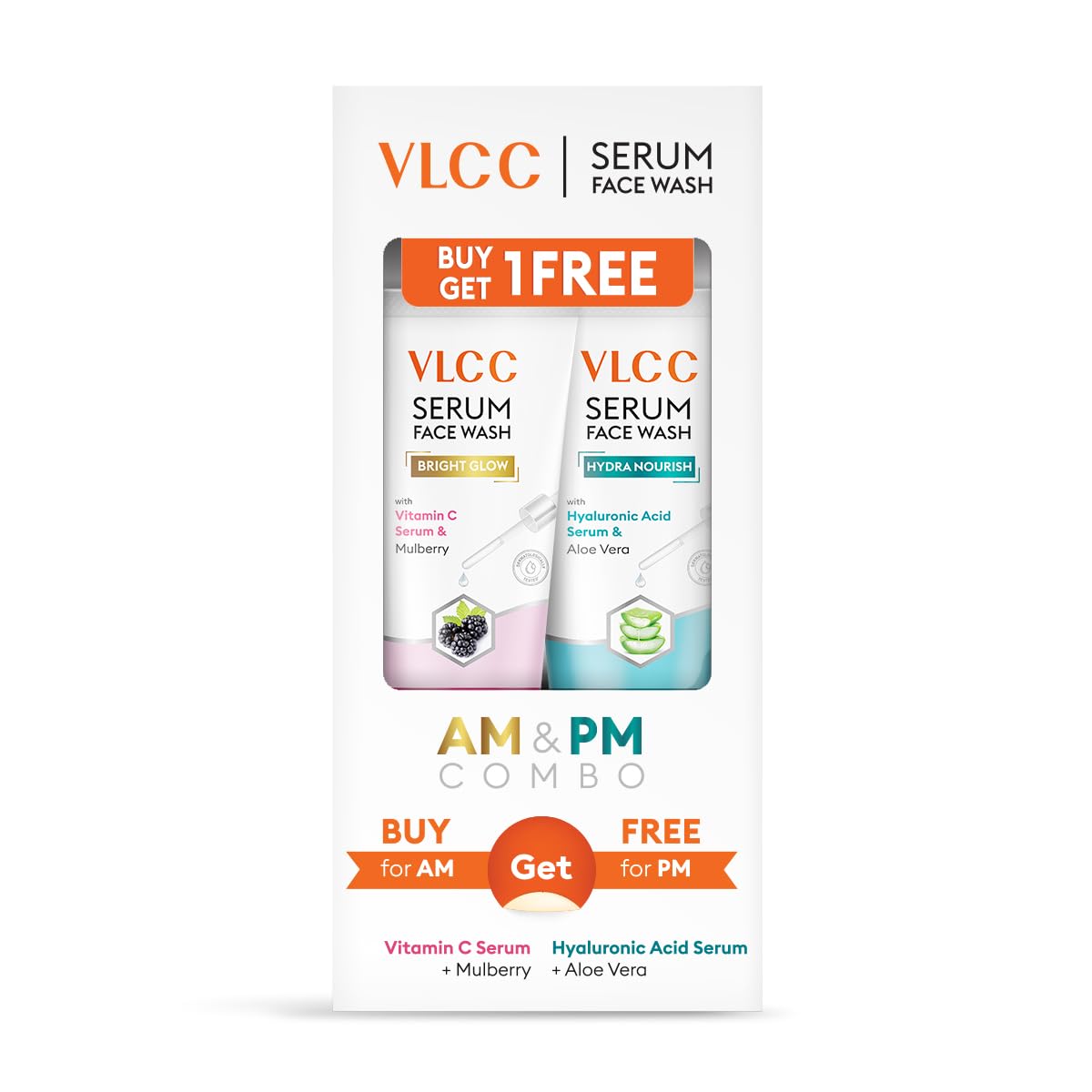 Two VLCC gel face washes for AM brightening and PM hydration