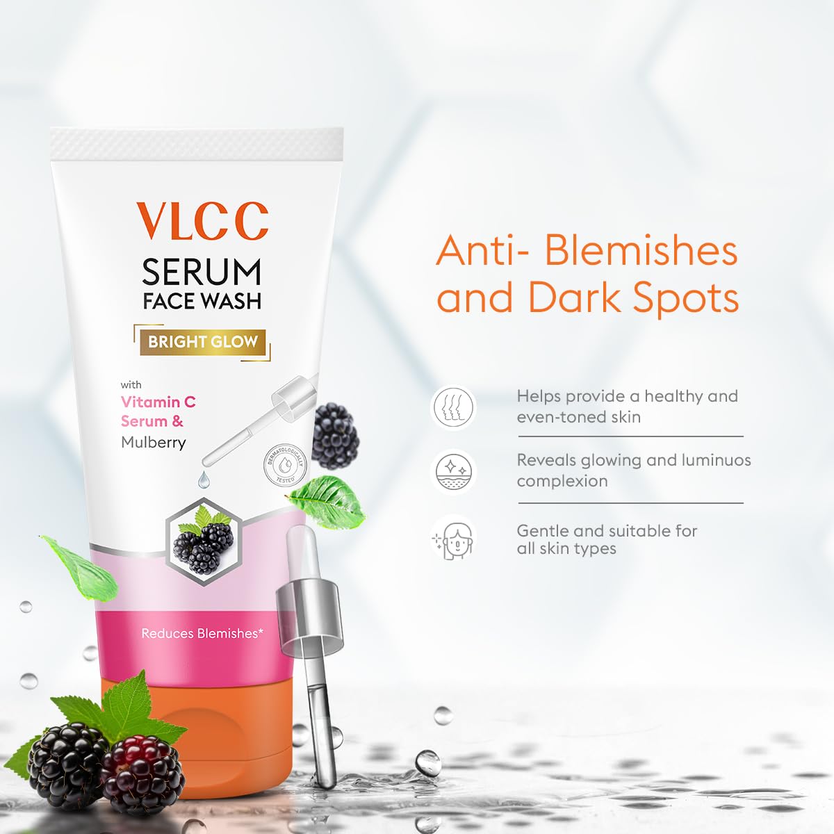 VLCC Vitamin C & Mulberry Serum Facewash - 150 ml to Reduce Blemishes & Brighten for AM – view 4