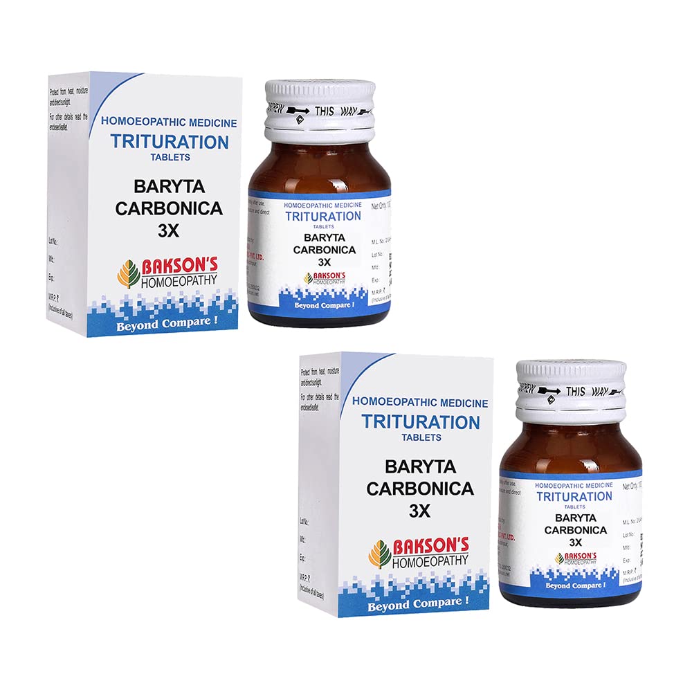 Dr. Bakshi's Bakson Baryta Carbonica 3X tablets two bottles