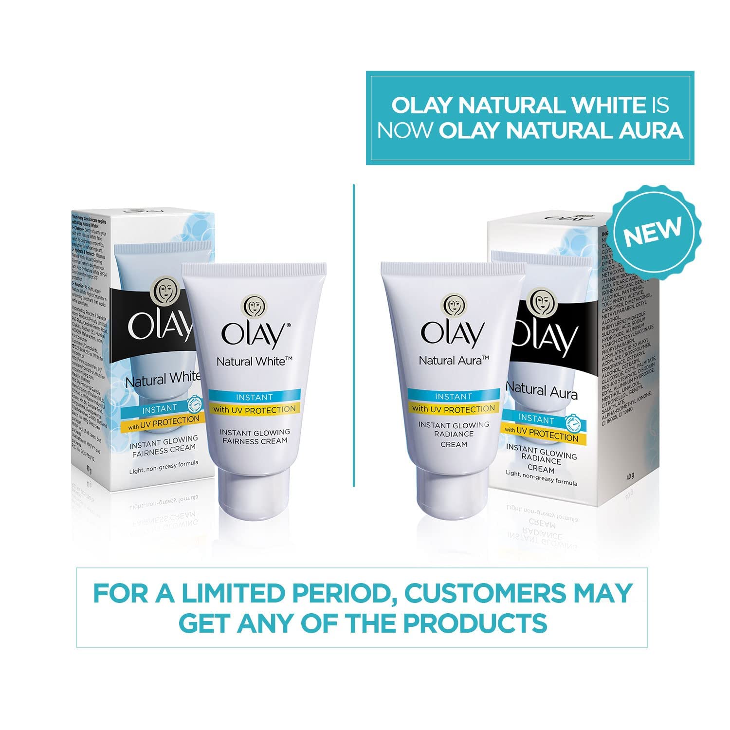 Olay 2 X Olay Natural White Instant Glowing Fairness Cream Uv Protection - 40gm – view 6