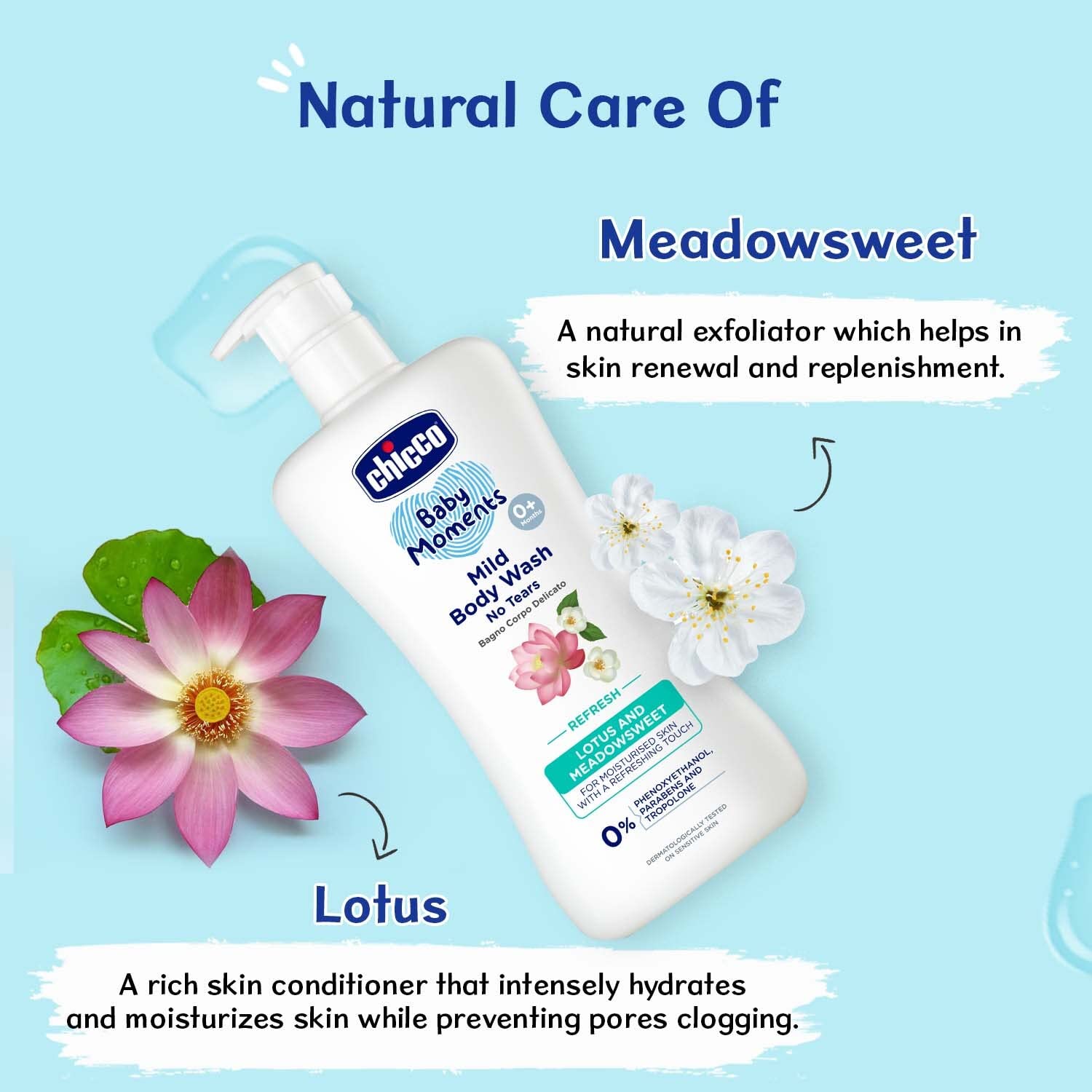 Chicco Baby Moments Mild Body Wash Refresh, New Advanced Formula with Natural Ingredients, No Tears & Soap-Free, Mild formula for Baby – view 5
