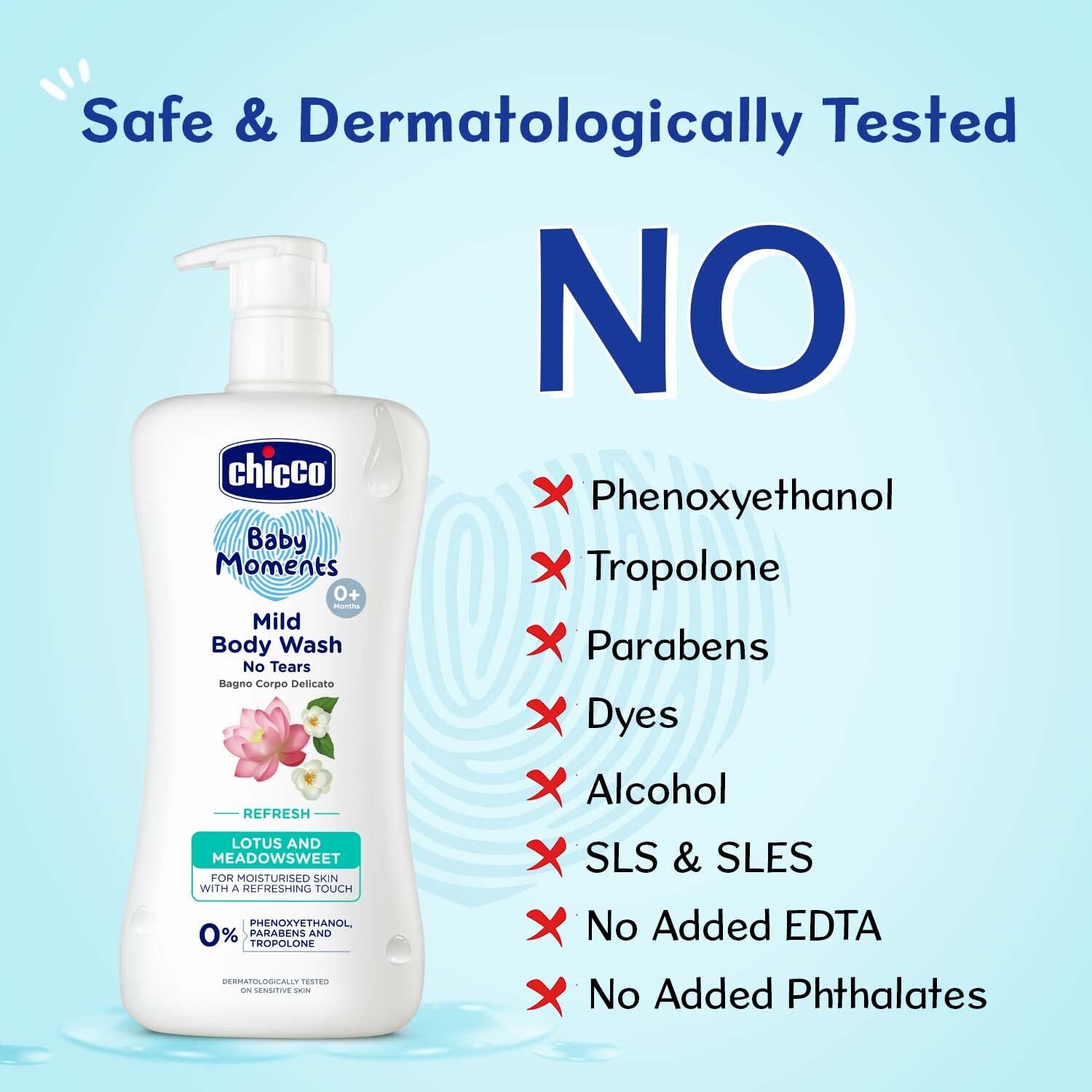 Chicco Baby Moments Mild Body Wash Refresh, New Advanced Formula with Natural Ingredients, No Tears & Soap-Free, Mild formula for Baby – view 6