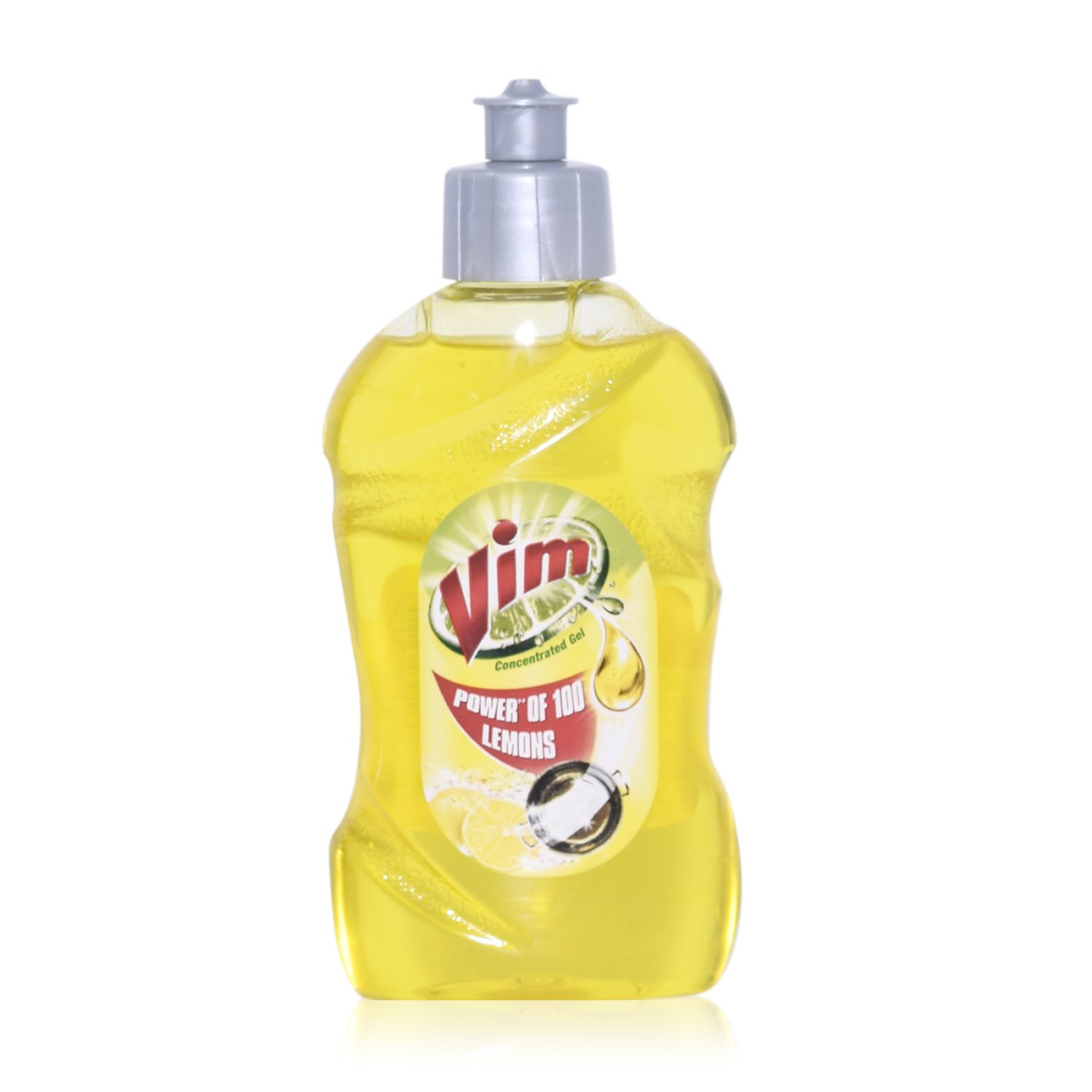 VIM dishwashing liquid bottle with lemon fragrance, 250 ml
