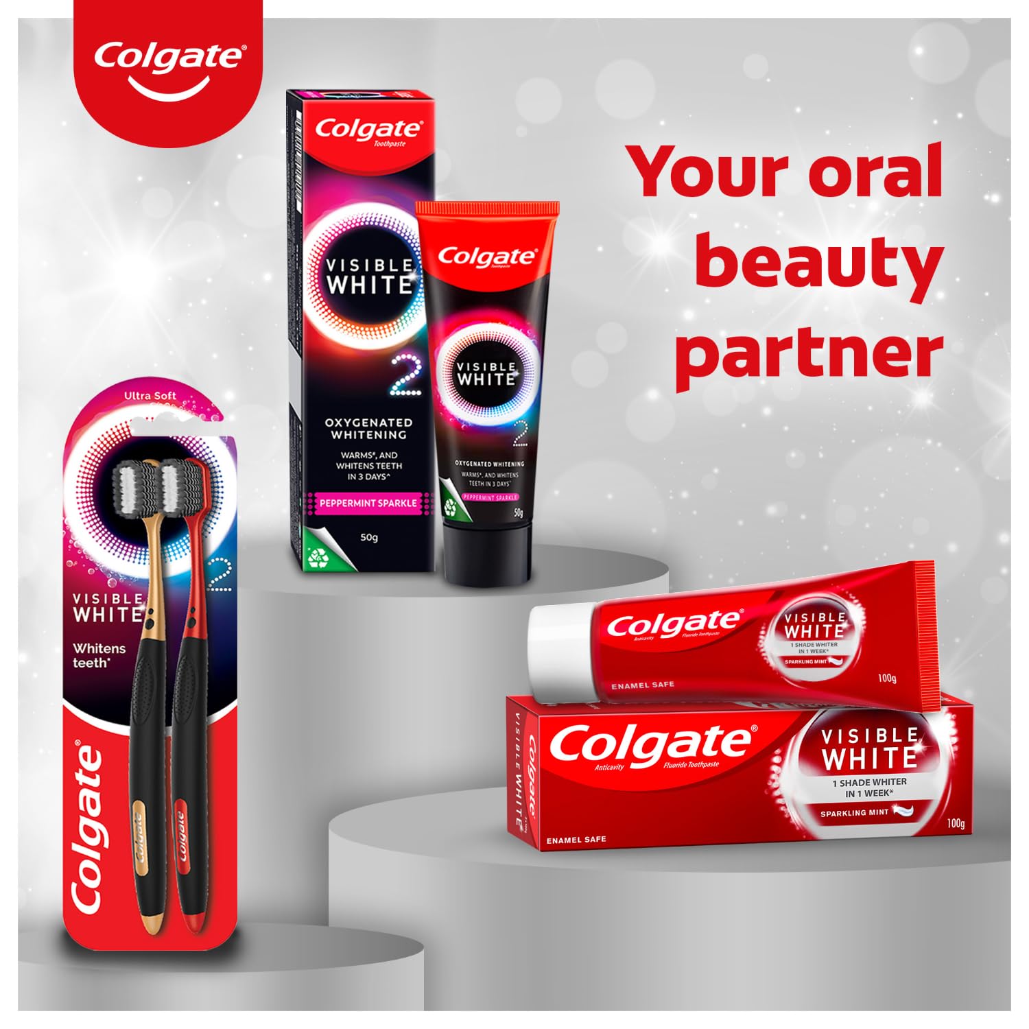 Colgate Visible White 165g Teeth Whitening Toothpaste, Protects Enamel, Removes Stains, With Whitening Accelerators – view 8