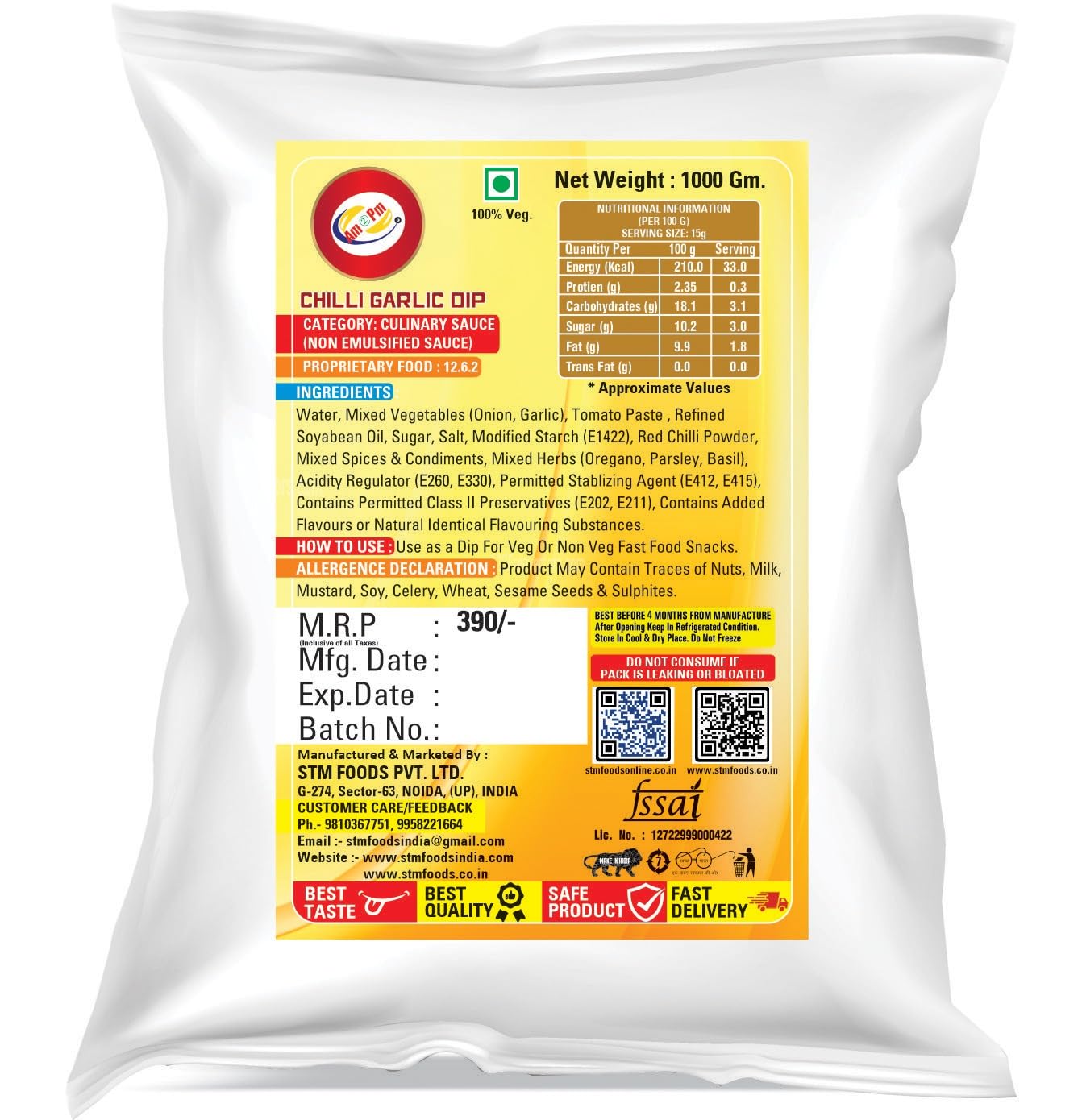 Am 2 Pm - Chilli Garlic Dip Spicy Sauce or Dip – view 3