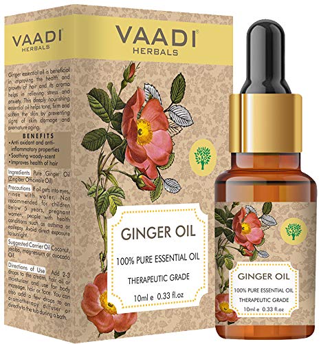 Vaadi Herbals Ginger Essential Oil - Tones Skin, Prevents Hairfall, Soothing Woody Aroma - 100% Pure Therapeutic Grade, 10 ml – view 2