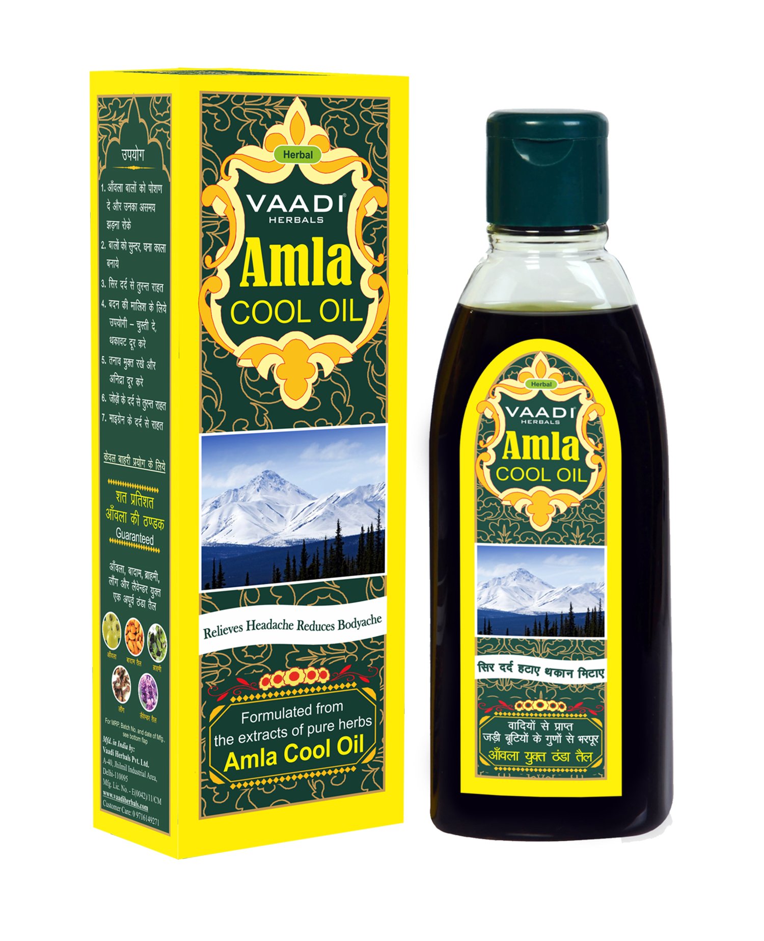 Vaadi Herbals Amla Cool Oil with Brahmi and Amla Extract, 200ml – view 2