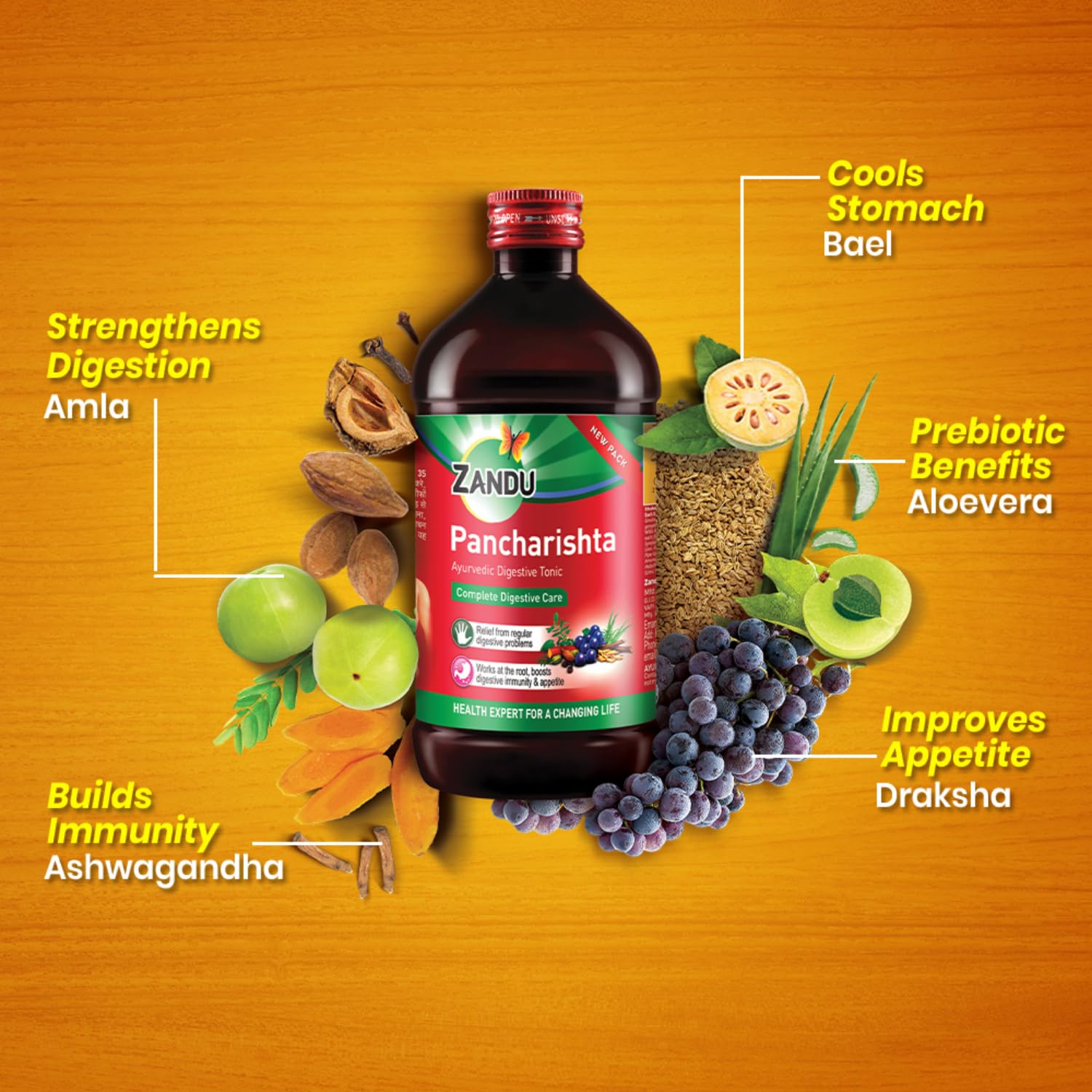 Zandu Pancharishta Ayurvedic Digestive Tonic 650ML – view 4