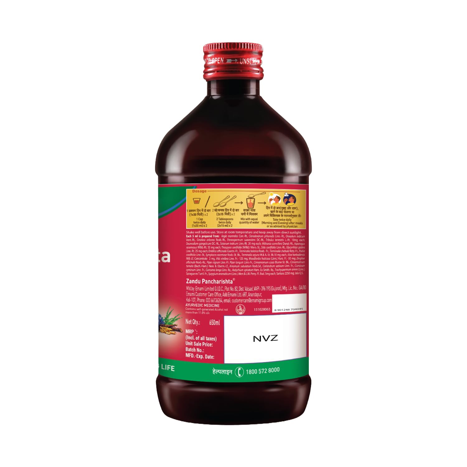 Zandu Pancharishta Ayurvedic Digestive Tonic 650ML – view 7
