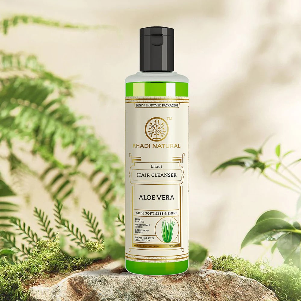 Khadi Natural Aloe Vera Hair Cleanser 210ml Combo Pack of 2 Herbal Shampoo for Hair Growth, Dandruff & Scalp Care – view 3