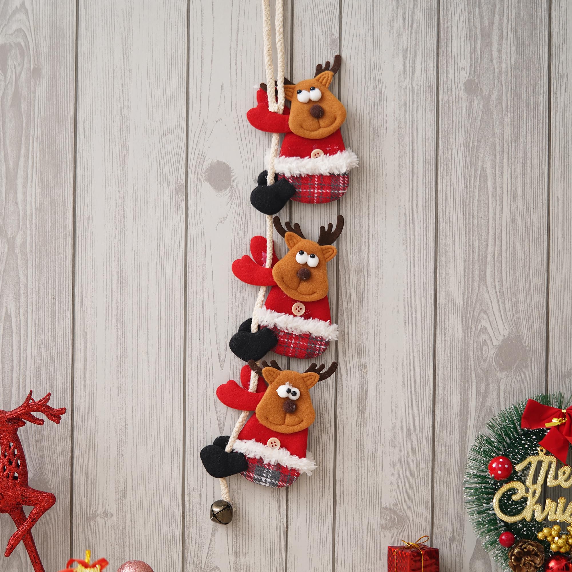 eCraftIndia Reindeer Wall Hanging Christmas Tree Decoration Items for Home Living Room Office Church Decor Xmas Gifts Hanging Ornaments Props – view 2