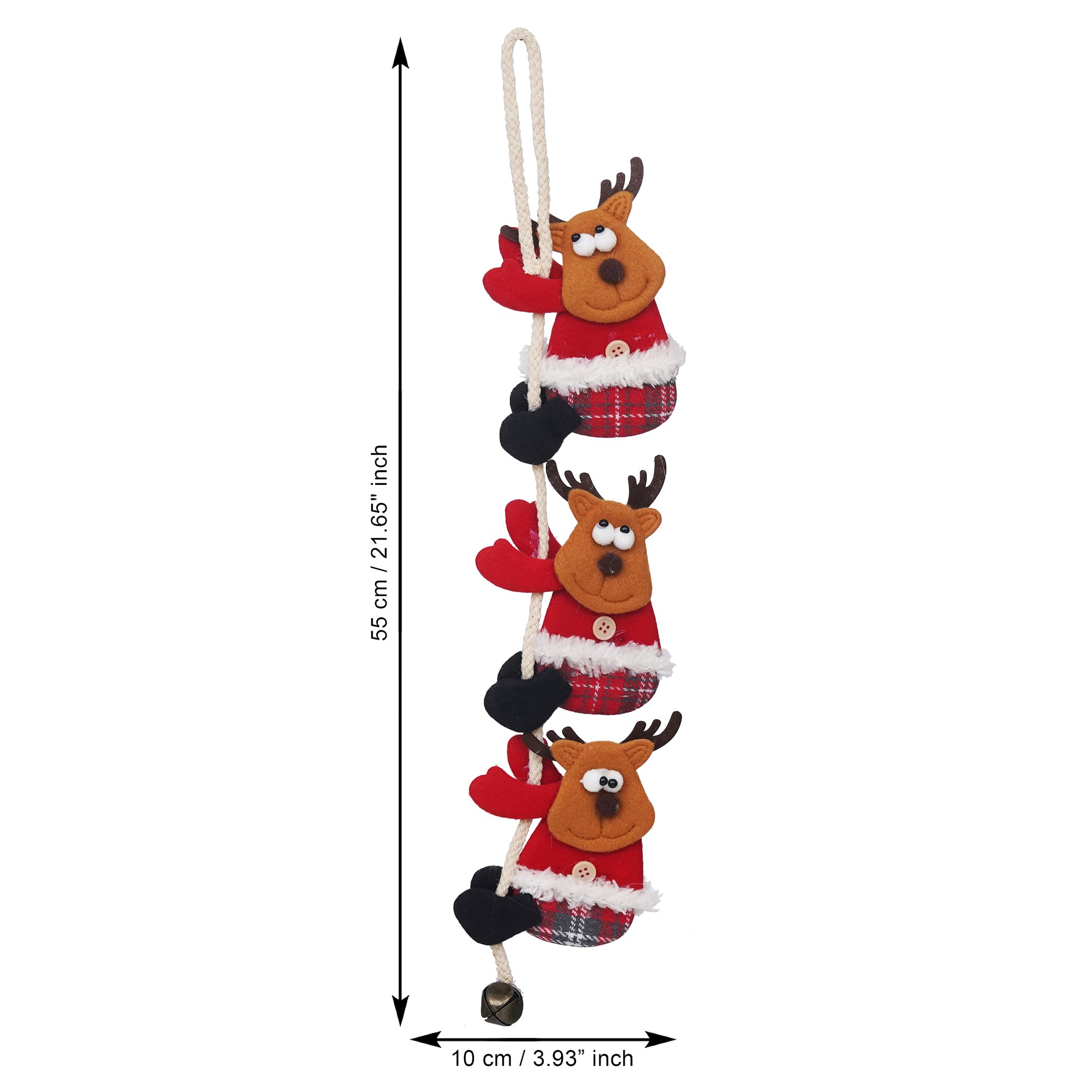 eCraftIndia Reindeer Wall Hanging Christmas Tree Decoration Items for Home Living Room Office Church Decor Xmas Gifts Hanging Ornaments Props – view 4