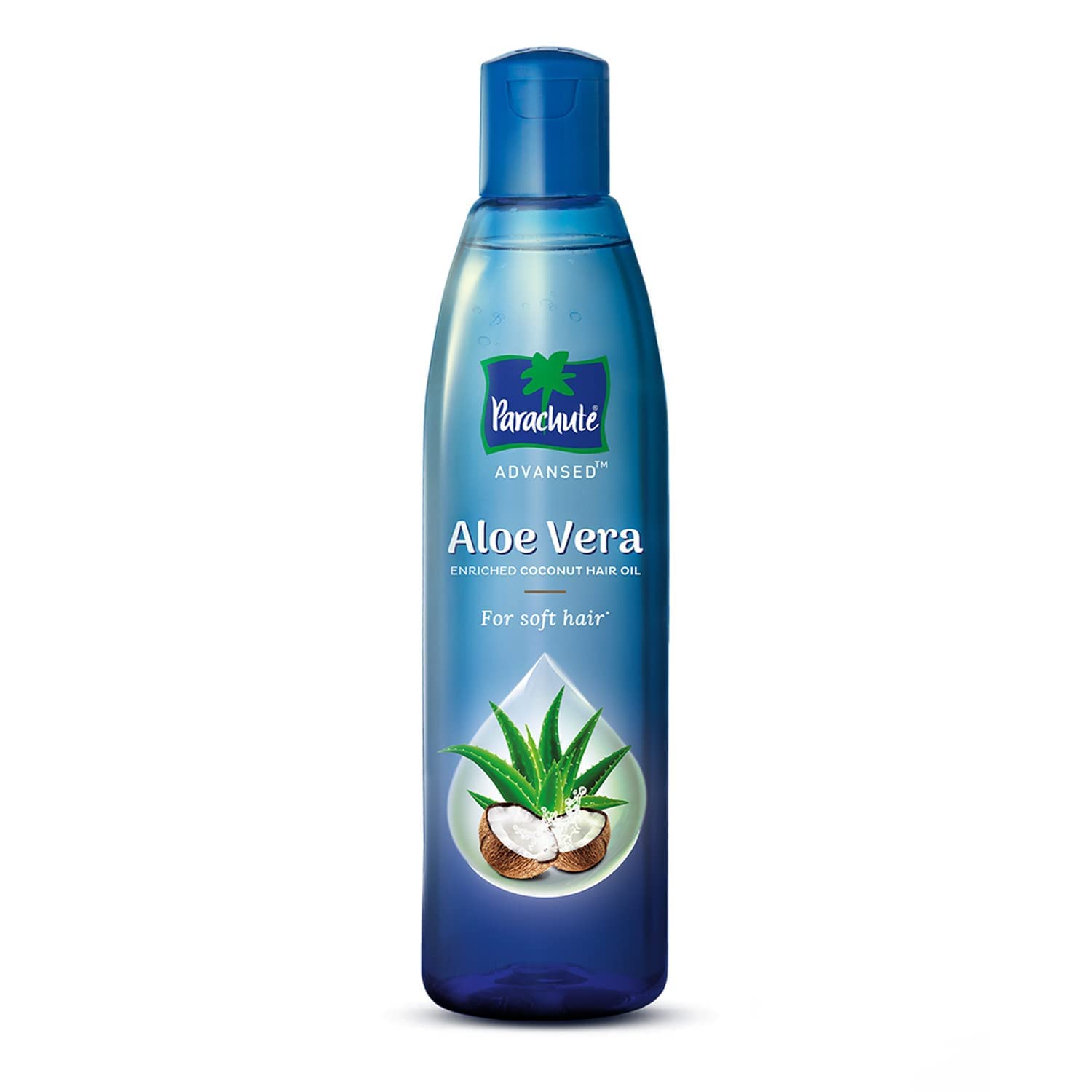 Parachute aloe vera coconut hair oil 250 ml front bottle view