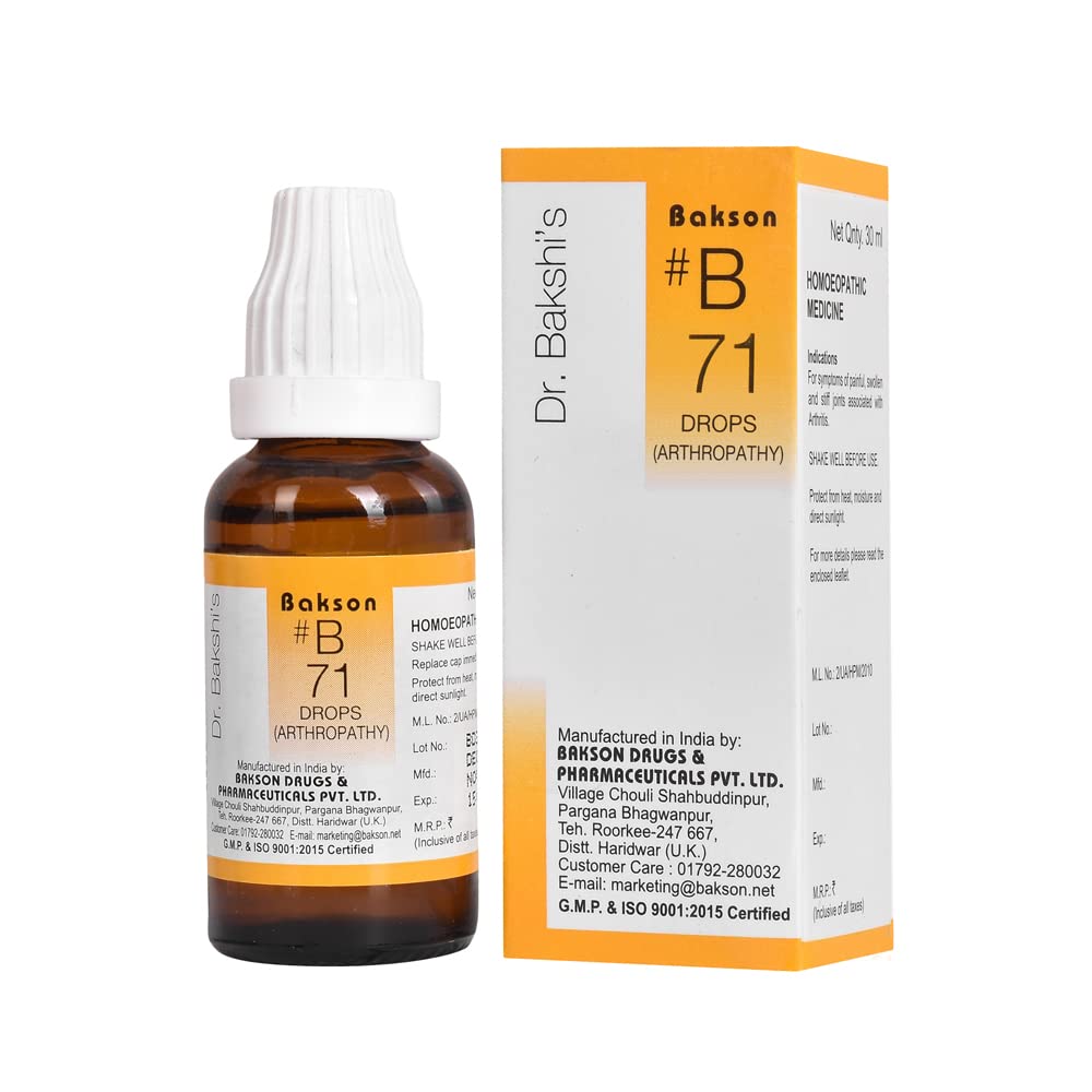 Bakson's Homoeopathy Arthropathy Drops bottle for joint support