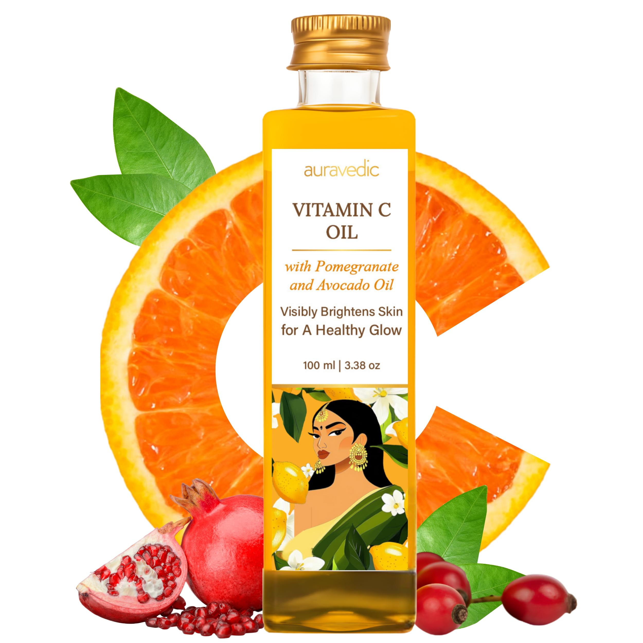 Auravedic 100 ml vitamin C face oil bottle