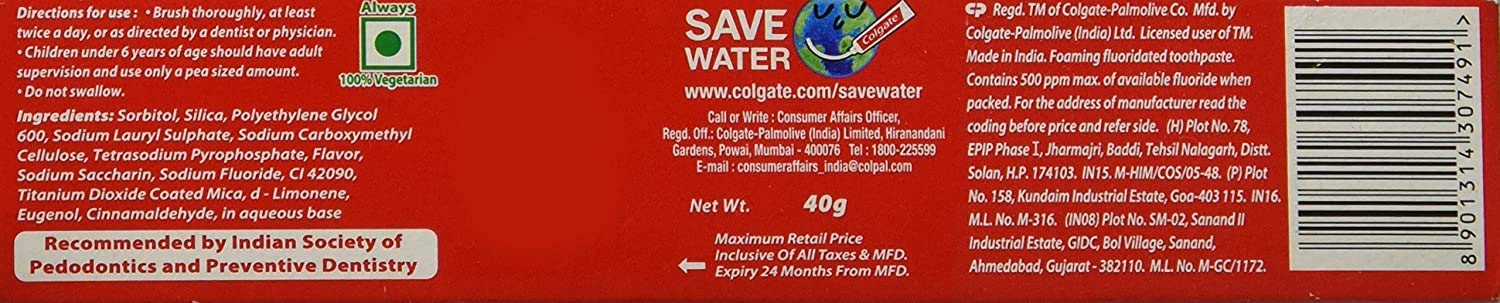 TGC Colgate Kids Toothpaste - 40 g (Bubble Fruit) 2-5 Years – view 2