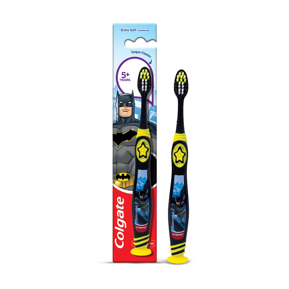 Colgate kids toothbrush with extra soft bristles and suction cup