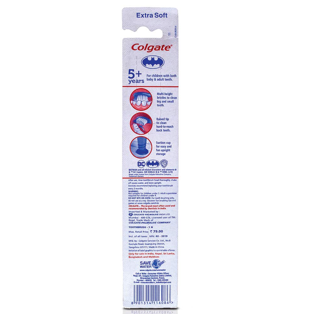 Colgate Kid's Extra Soft Manual Toothbrush with Tongue Cleaner - Multicolor,1 Pc – view 9