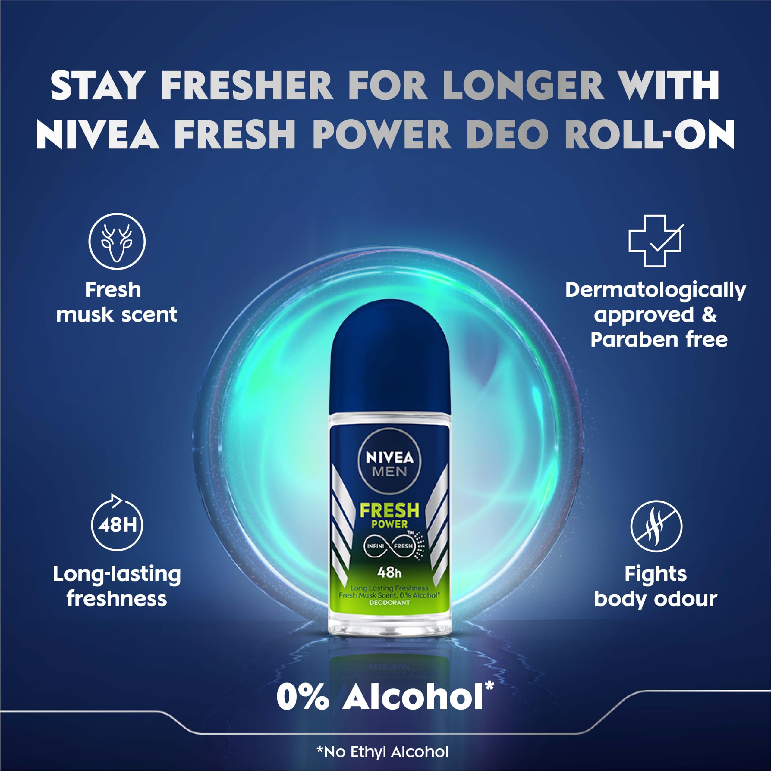 Nivea Deodorant Roll On, Fresh Power for Men, 50ml – view 5