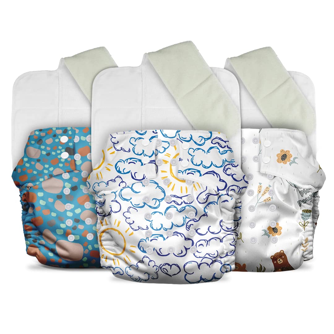 Reusable Mother Sparsh cloth diapers with cotton lining and soaker pads