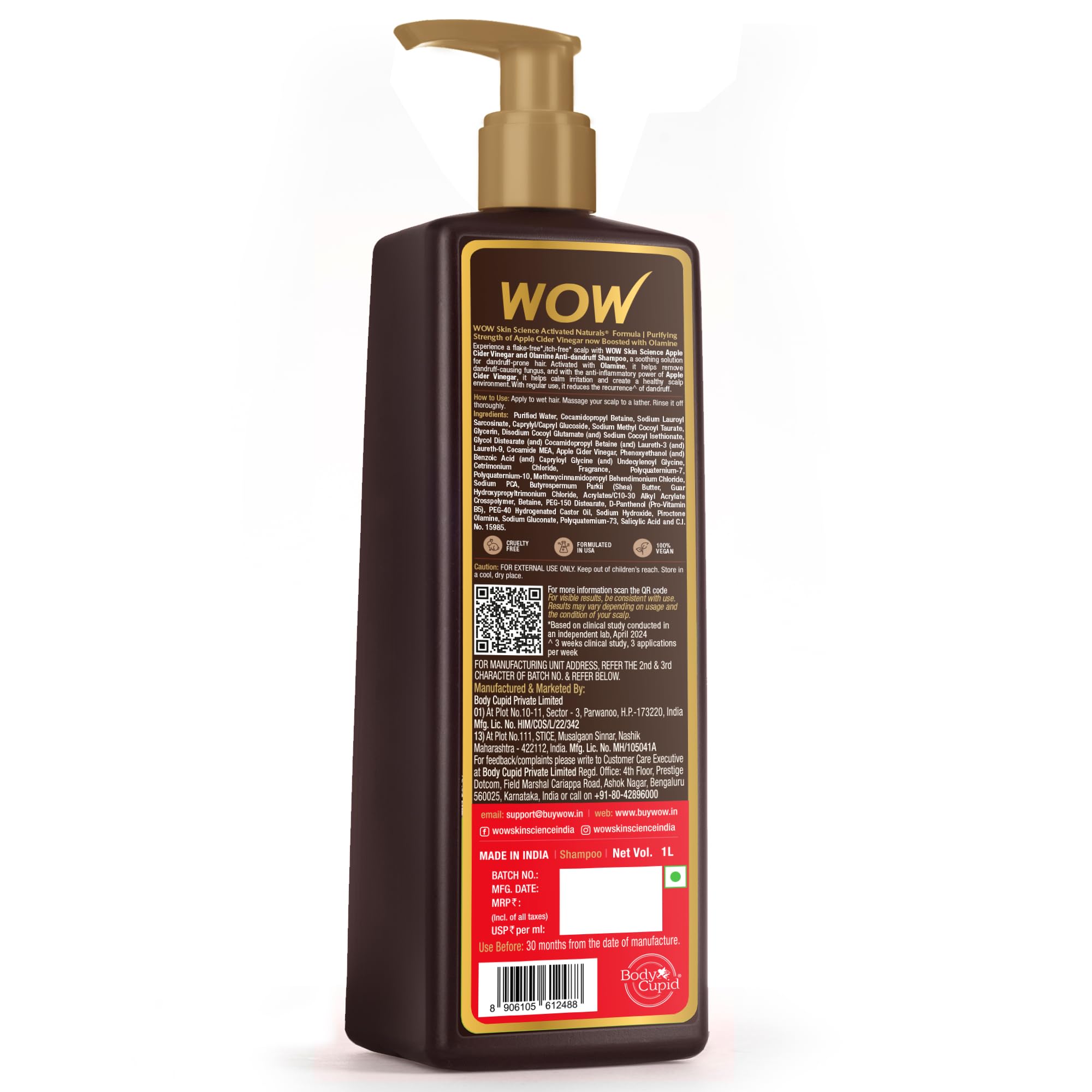 WOW Skin Science Apple Cider Vinegar Shampoo - 1L – view 4