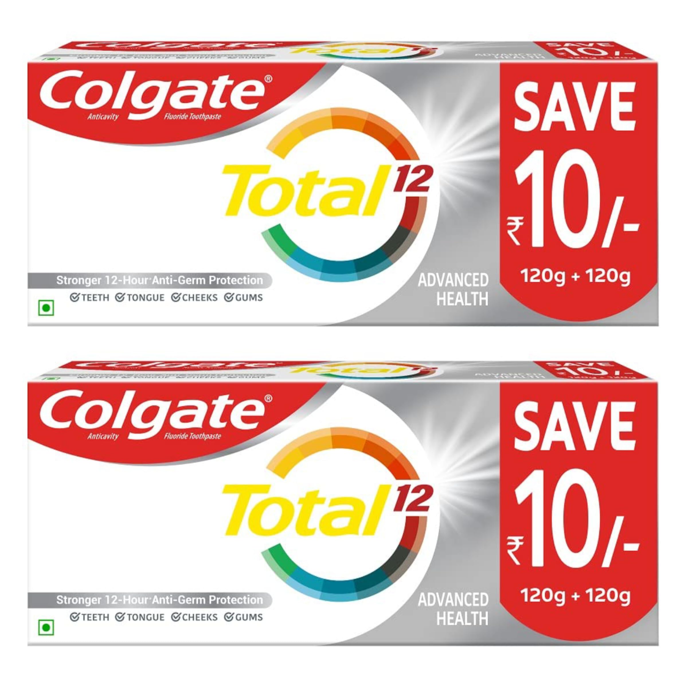 Colgate Total 12 toothpaste tubes in 480g pack of 2