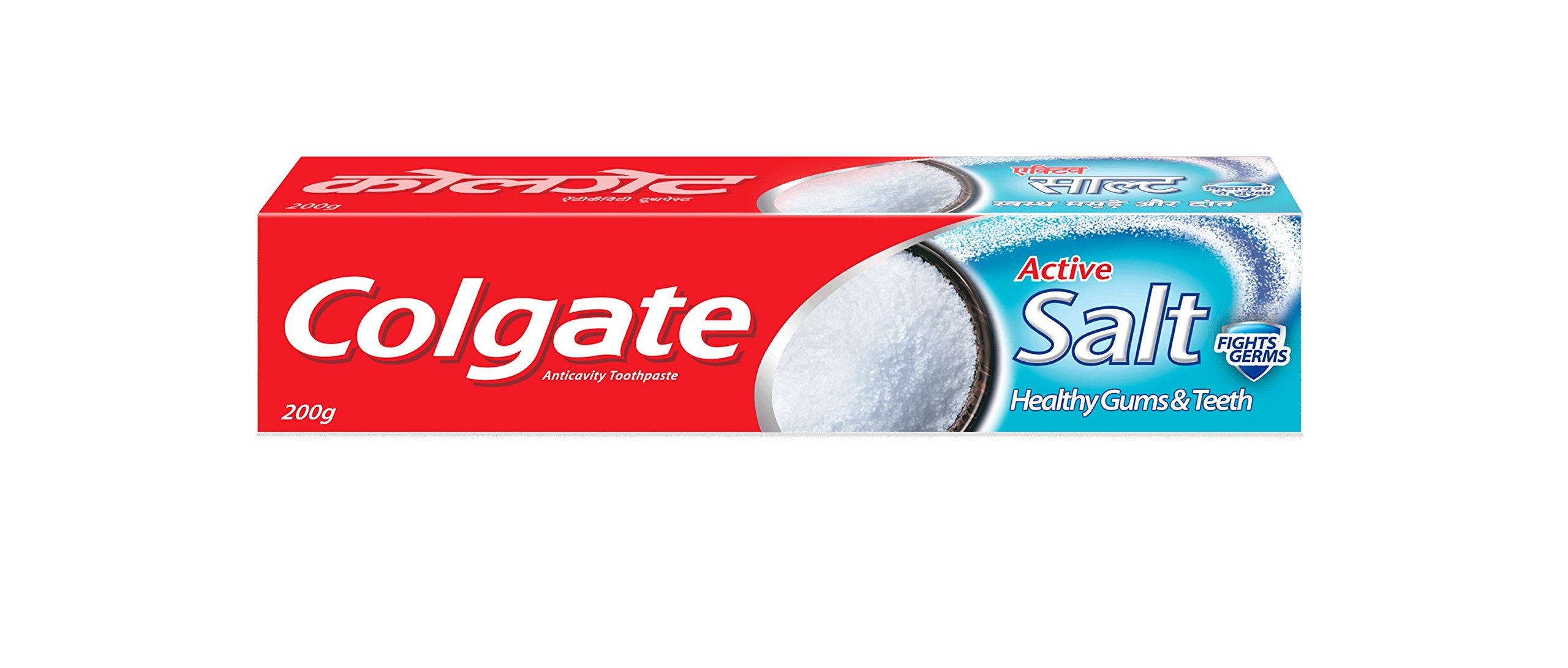 Colgate Active Salt toothpaste tube showing 200 g pack