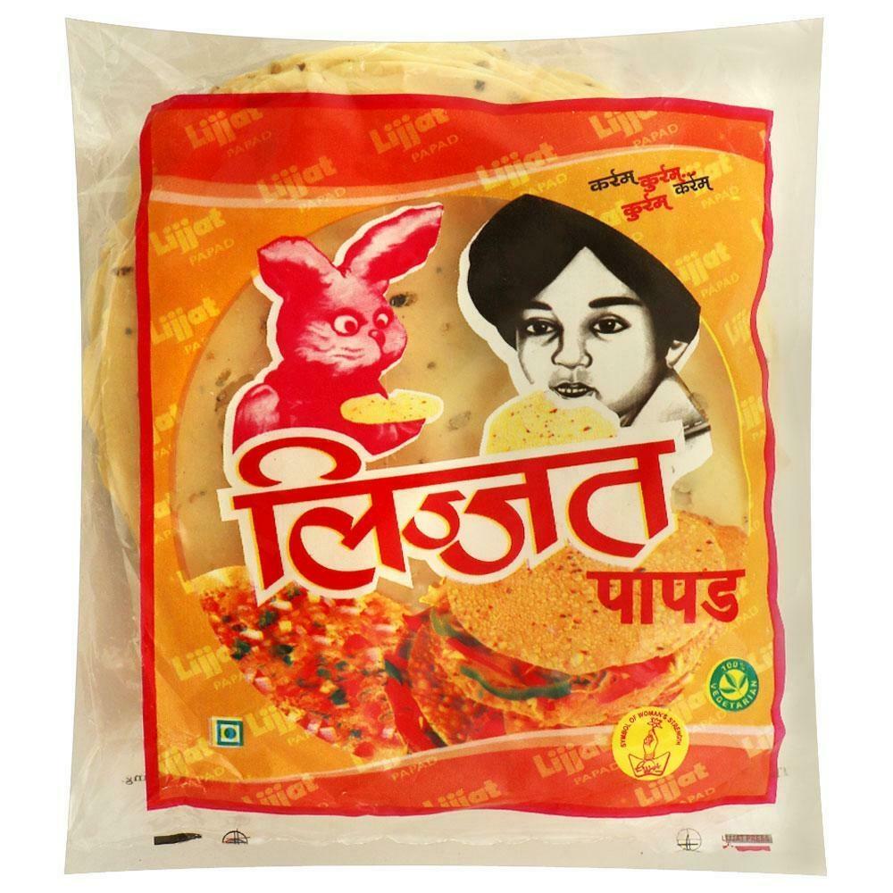 Packet of Lijjat udad papad 200 g vegetarian snack