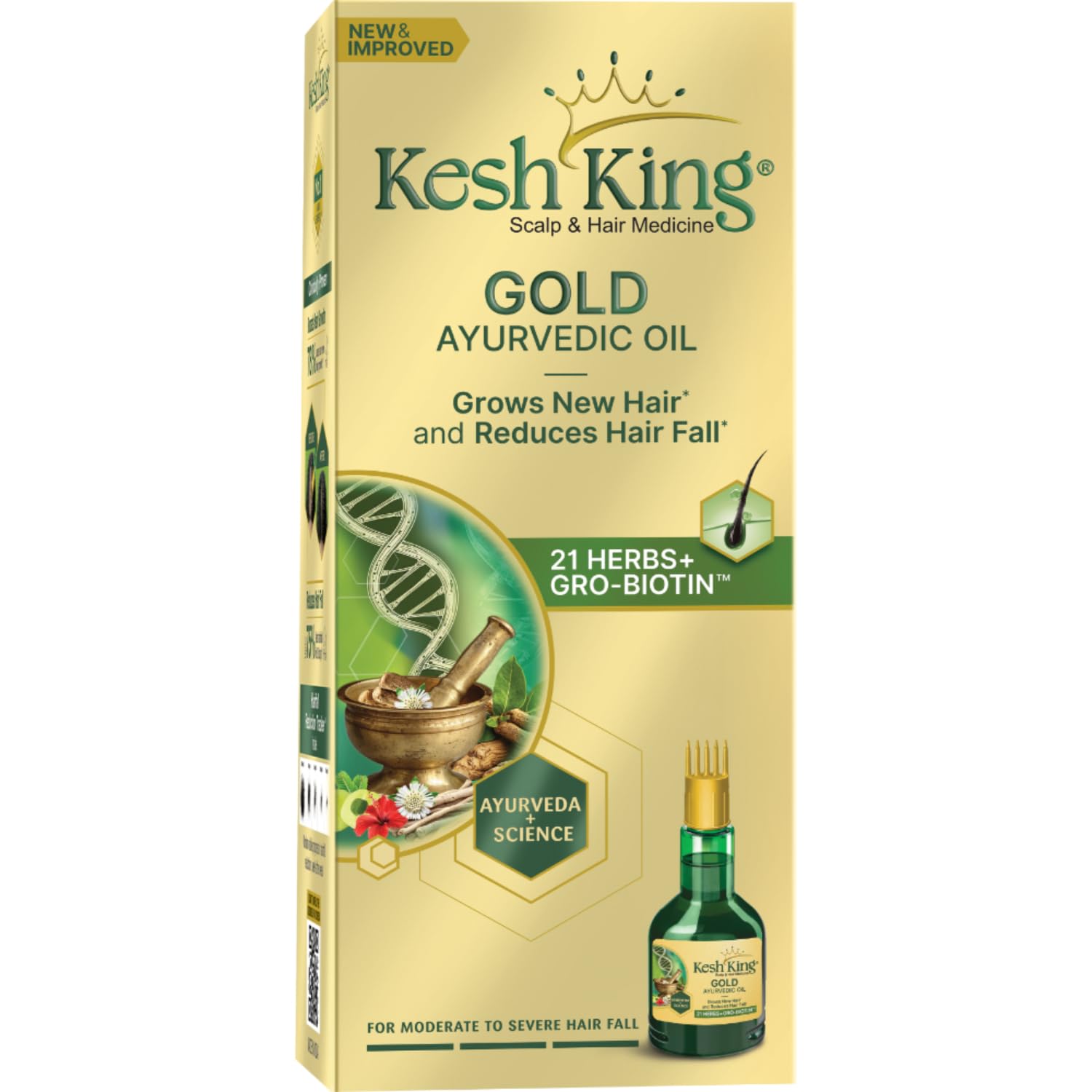 Front view of Kesh King Ayurvedic hair oil 100 ml bottle