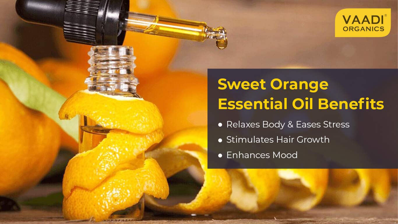 VAADI HERBALS Sweet Orange Essential Oil - Vitamin C Reduces Hairfall, Improves Skin Complexion, Enhances Mood, Loosens Tired Muscles - 100% Pure Therapeutic Grade, 10 ml – view 3