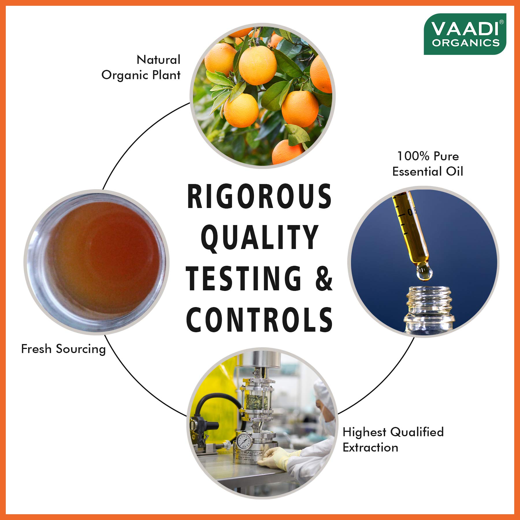 VAADI HERBALS Sweet Orange Essential Oil - Vitamin C Reduces Hairfall, Improves Skin Complexion, Enhances Mood, Loosens Tired Muscles - 100% Pure Therapeutic Grade, 10 ml – view 6