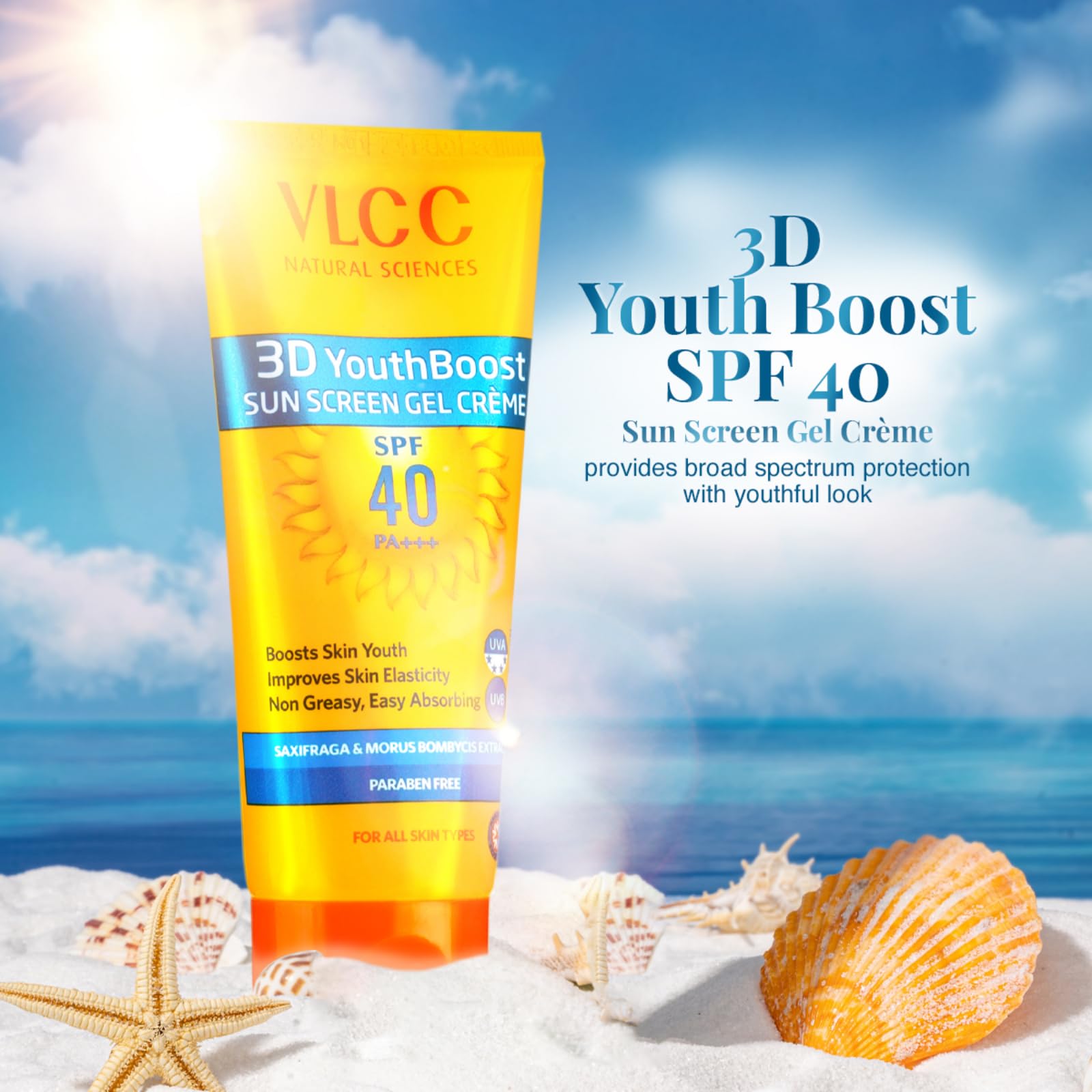 VLCC 3D Youth Boost SPF 40 +++ Sunscreen Gel Crème - 100g – view 2
