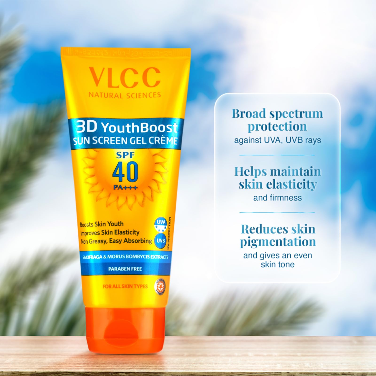 VLCC 3D Youth Boost SPF 40 +++ Sunscreen Gel Crème - 100g – view 3