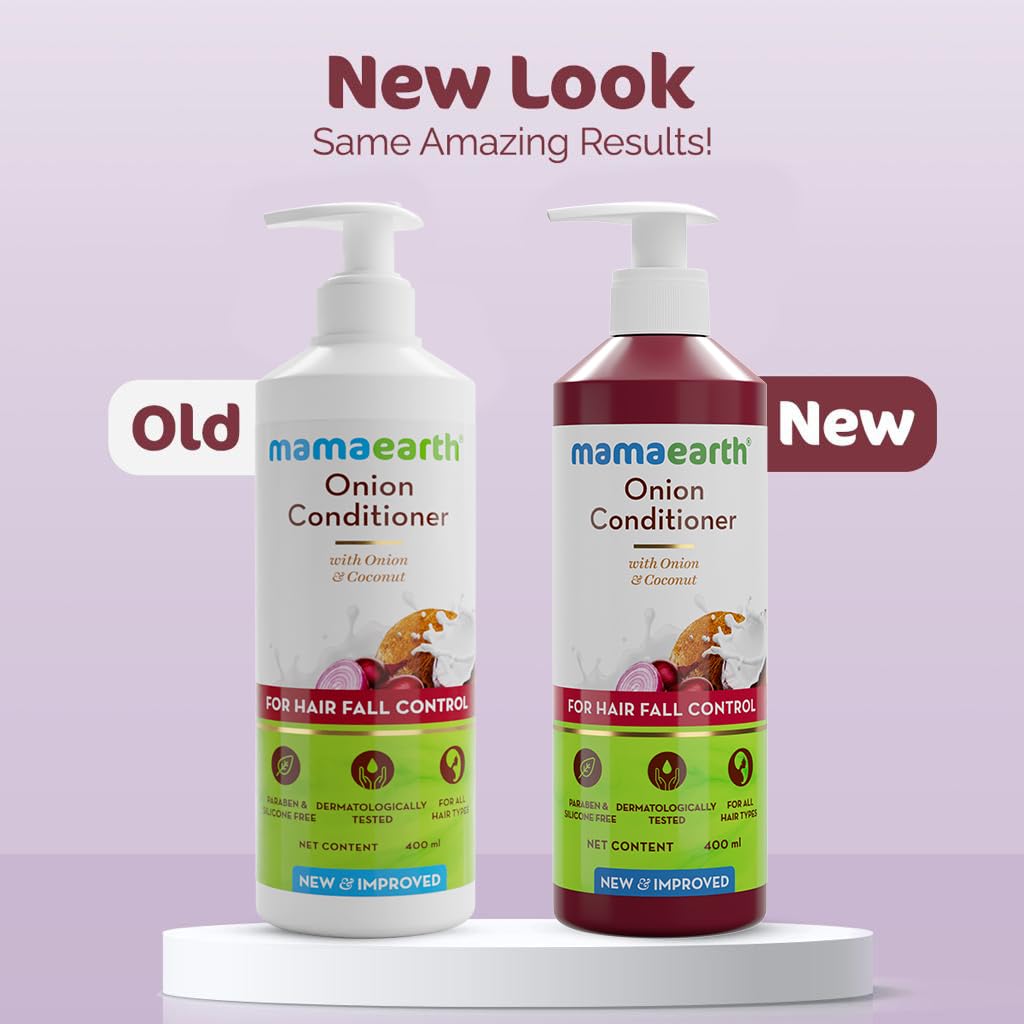 Mamaearth Onion Conditioner for Men & Women 400 ml - Hair Fall Control & Fast Hair Growth - Works for Dry & Frizzy Hair, Toxin-free – view 3