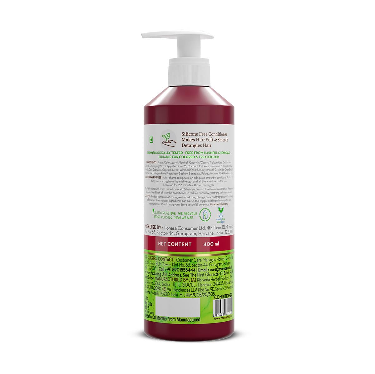 Mamaearth Onion Conditioner for Men & Women 400 ml - Hair Fall Control & Fast Hair Growth - Works for Dry & Frizzy Hair, Toxin-free – view 9