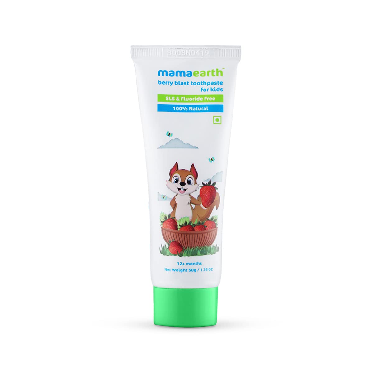 Fluoride-free Mamaearth kids toothpaste gel tube, 50 g