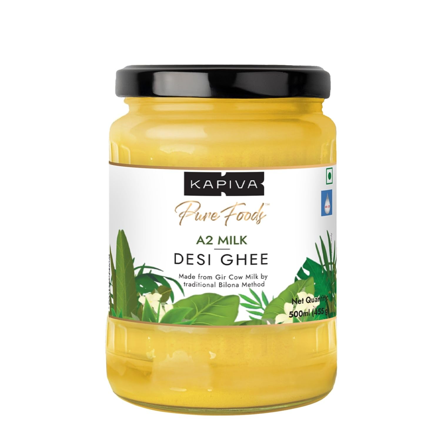 Kapiva A2 Gir Cow Ghee bottle with 500 ml pack