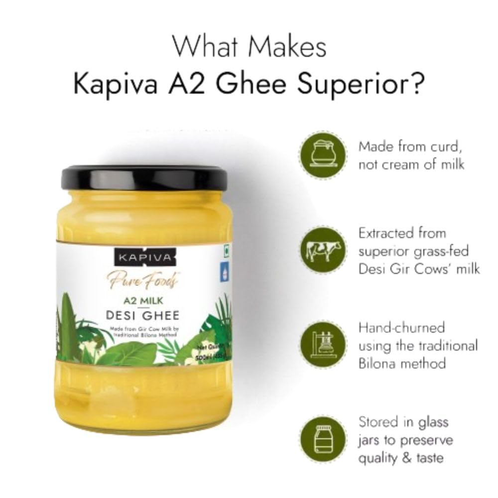 Kapiva Certified A2 Gir Cow Ghee 500ML – view 4
