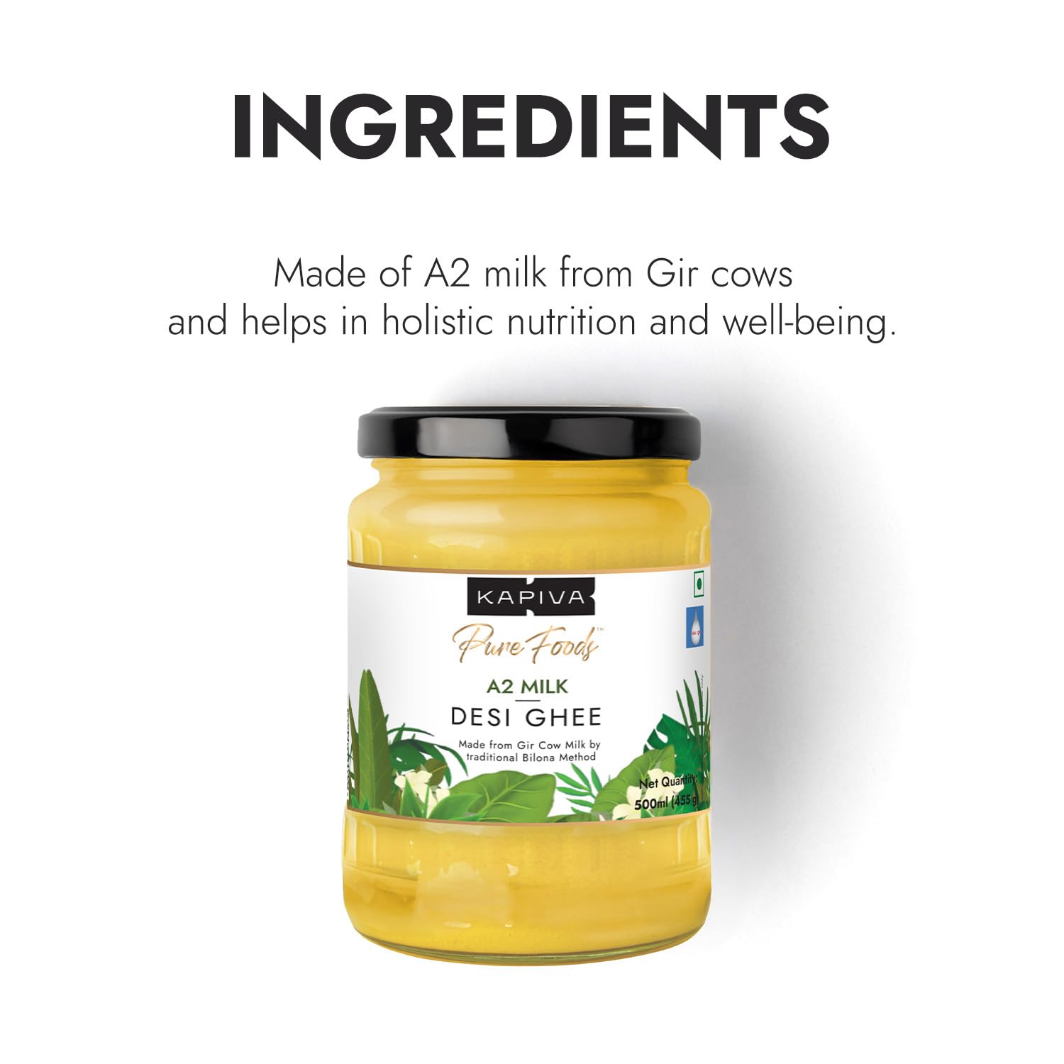 Kapiva Certified A2 Gir Cow Ghee 500ML – view 5