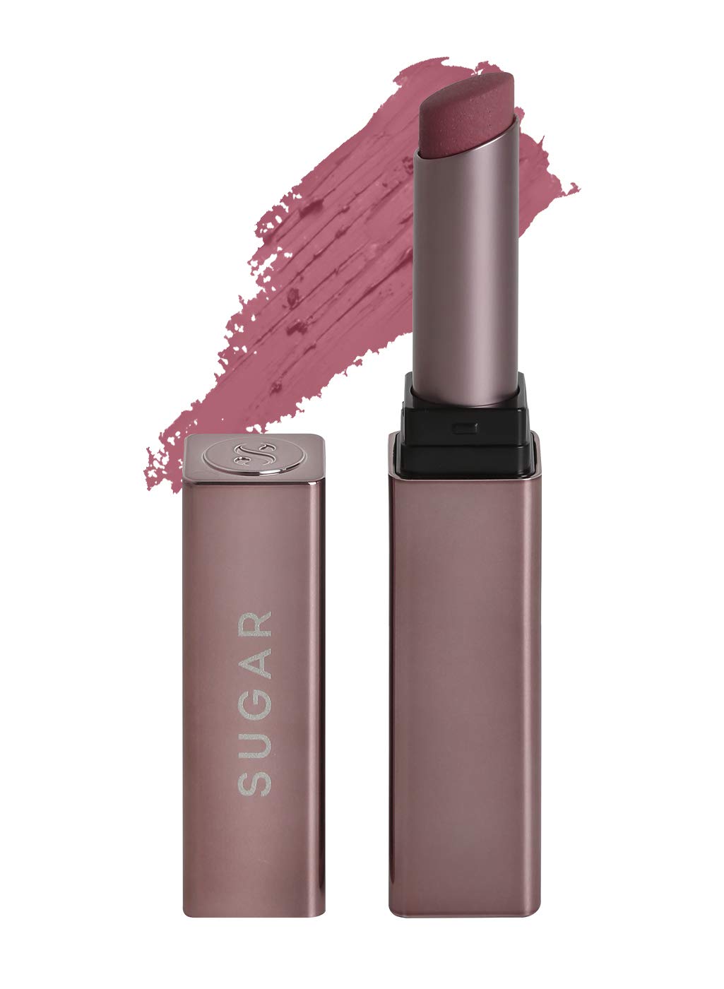 Close view of SUGAR Mettle Satin Lipstick 02 Elizabeth shade