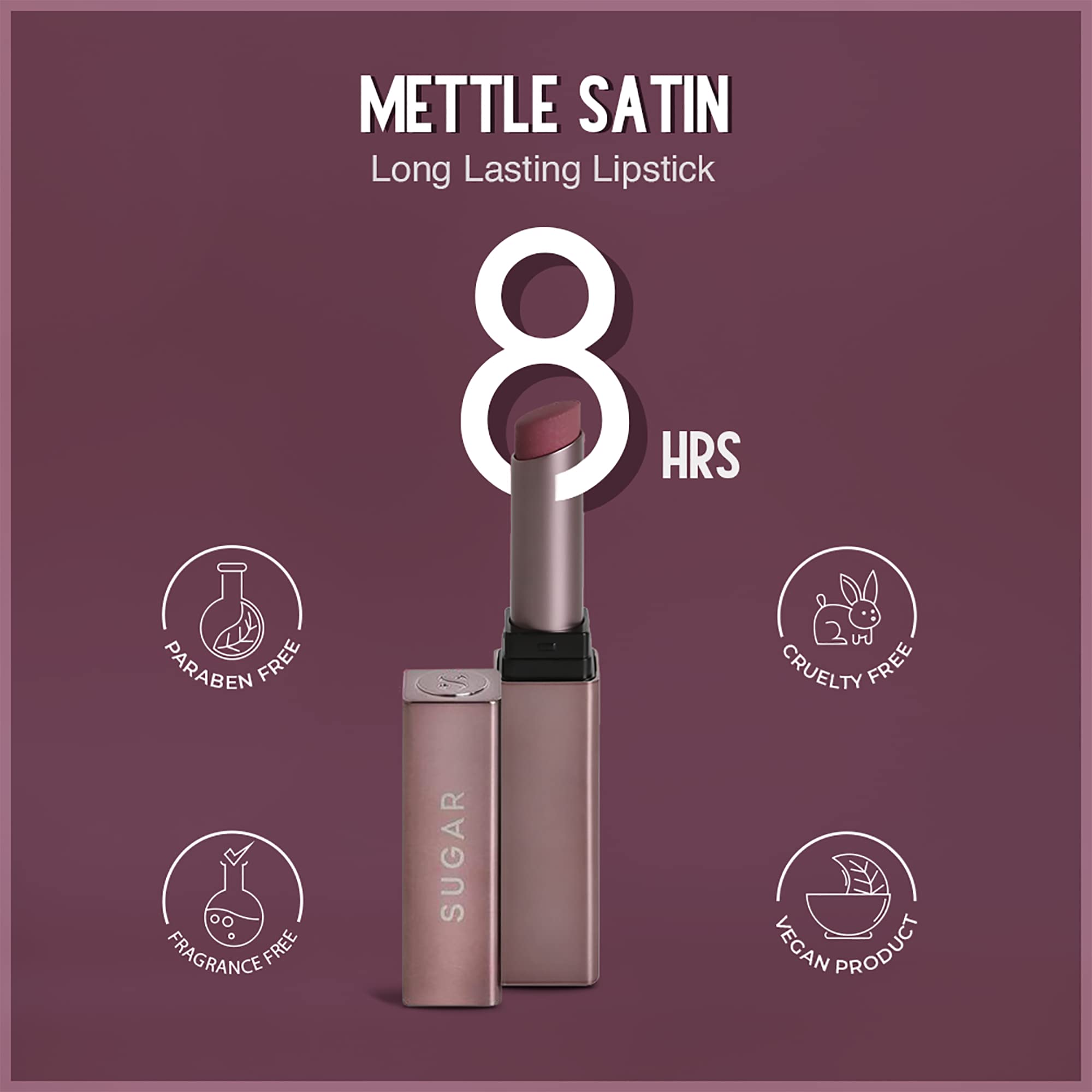 SUGAR Cosmetics Mettle Satin Lipstick – view 3