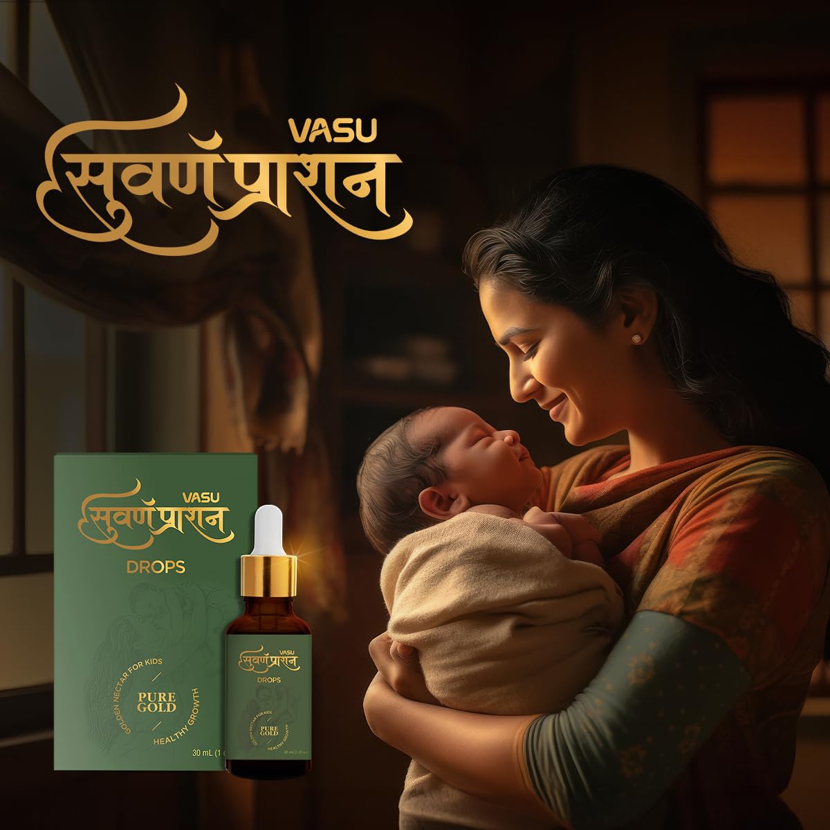 VASU Swarnaprashan Drop For Kids - Natural Formulated With Pure 24Ct Gold – view 7