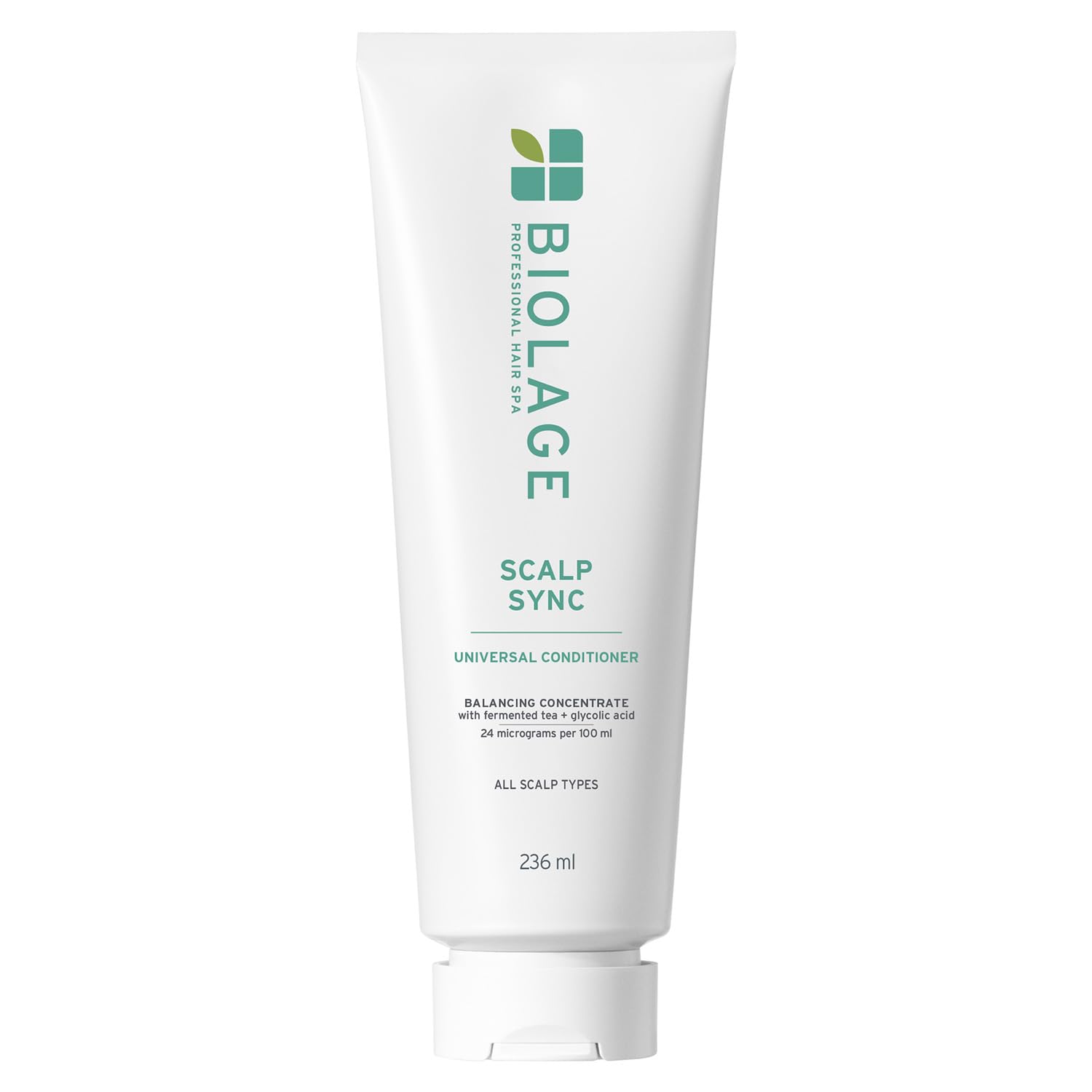 Biolage scalp conditioner bottle with fermented tea blend and glycolic acid