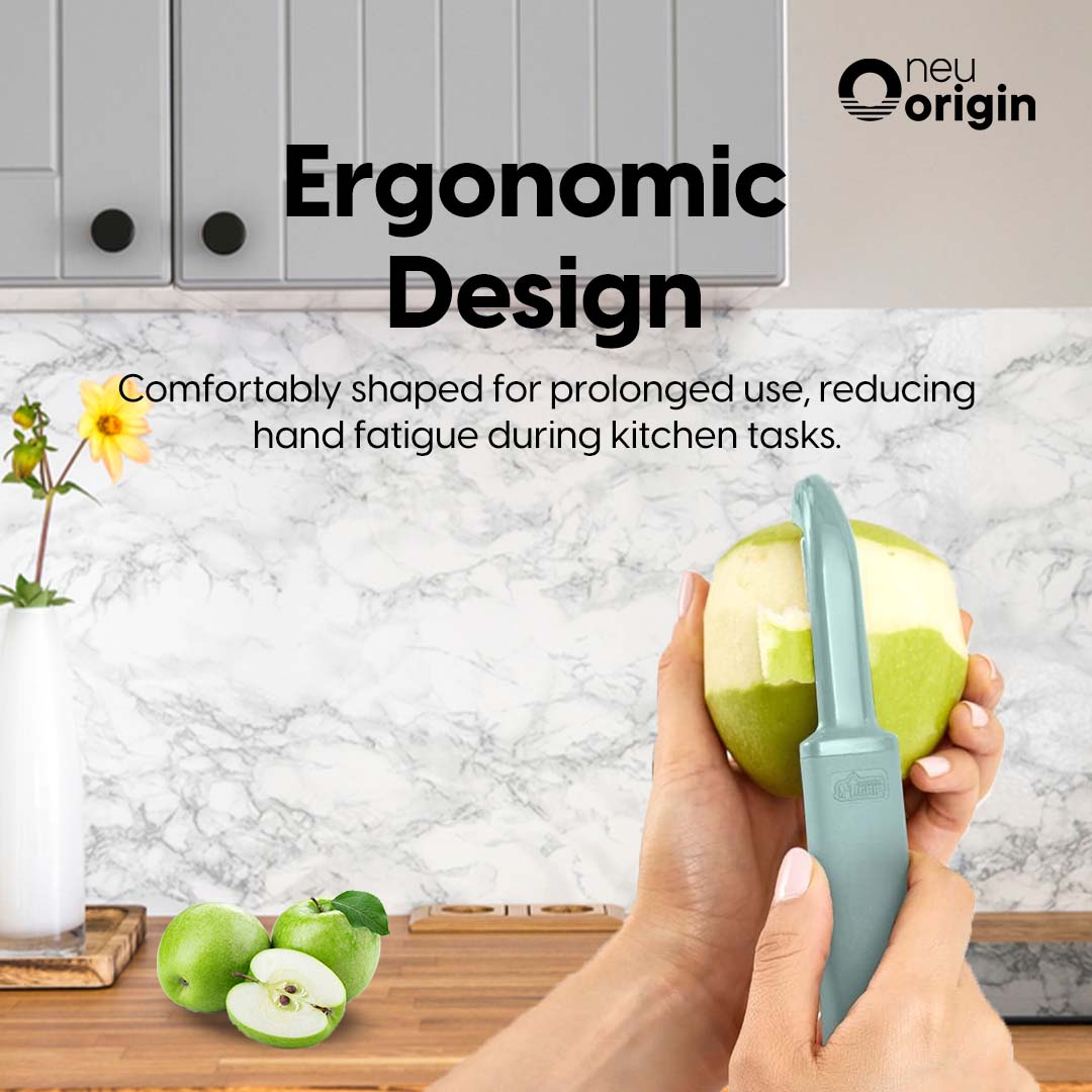 NeuOrigin Stainless Steel Swivel Vegetable Peeler - One Size, Black (8.35x1.54") - Comfortable Handle - Dishwasher Safe, Easy to Use & Maneuver - Perfect for Potatoes, Apples, Carrots & More – view 2