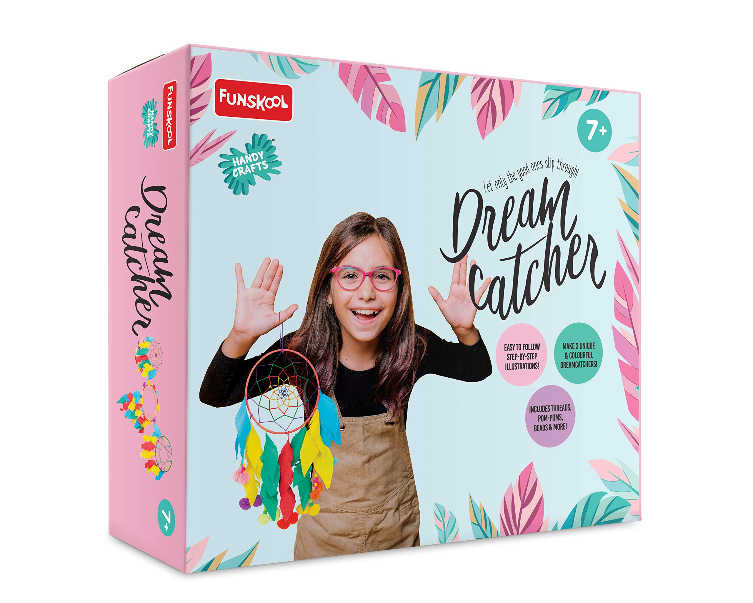 DIY dreamcatcher kit components for kids craft activity set